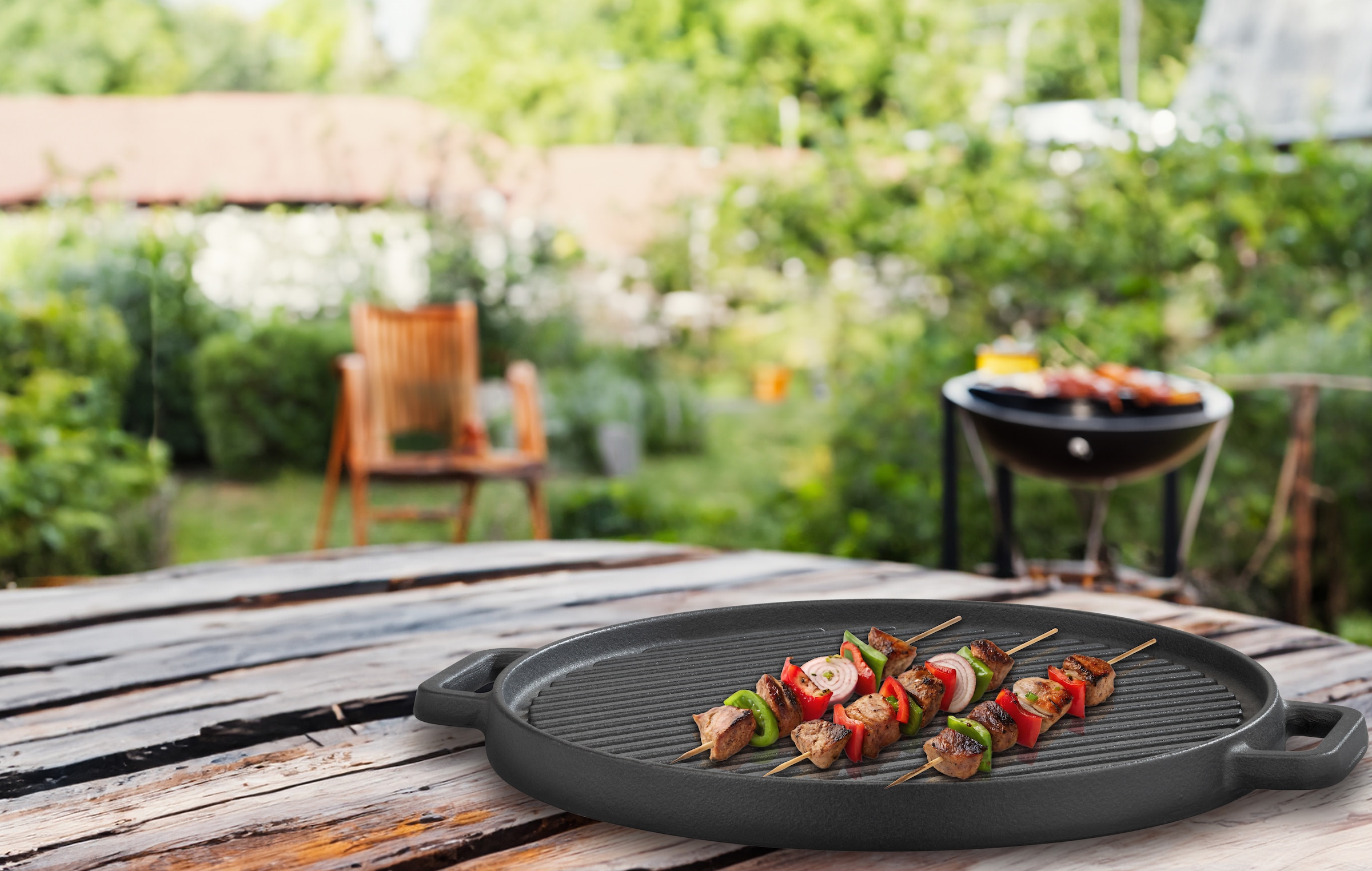 GSW Grillplatte »Black Iron BBQ« Gusseisen Grillplatte zur Anwendung auf dem Grill, Feuer oder Backofen