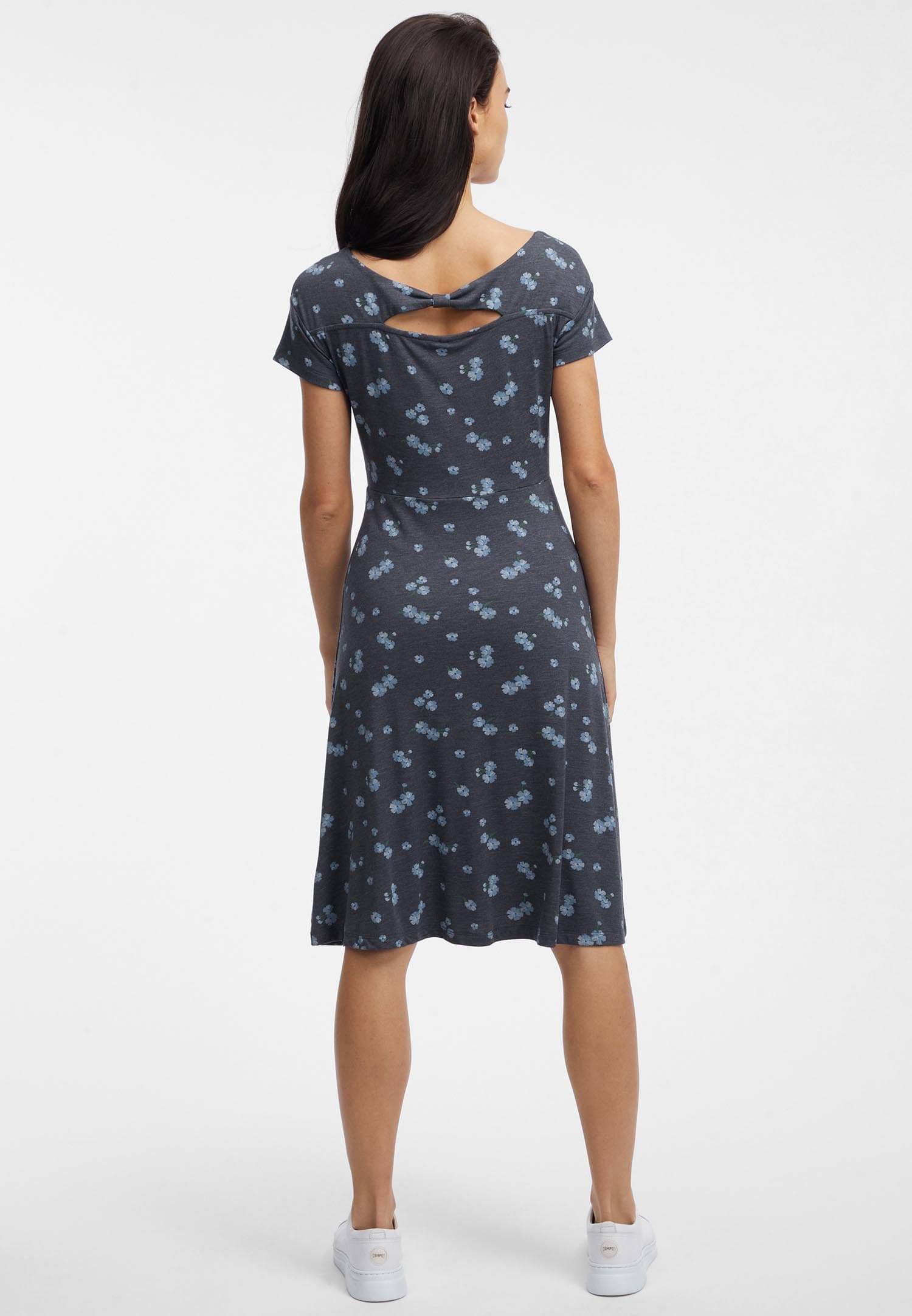 Ragwear Minikleid »LUNNGO DRESS«, Ausschnitt hinten mit Detail und floralem Alloverdruck