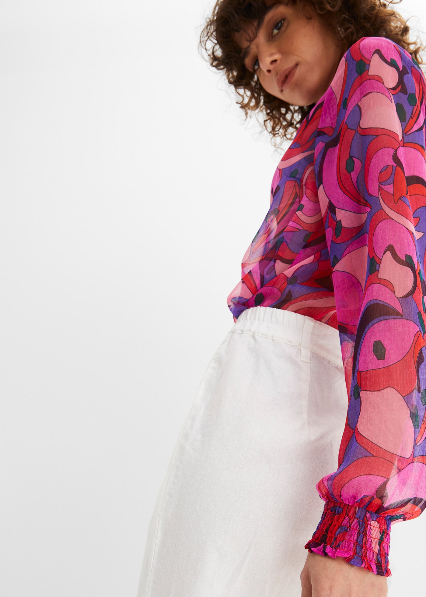 bonprix Leinenhose  aus Leinen-Baumwoll-Mix, Loose Fit, komfortable Leibhöhe