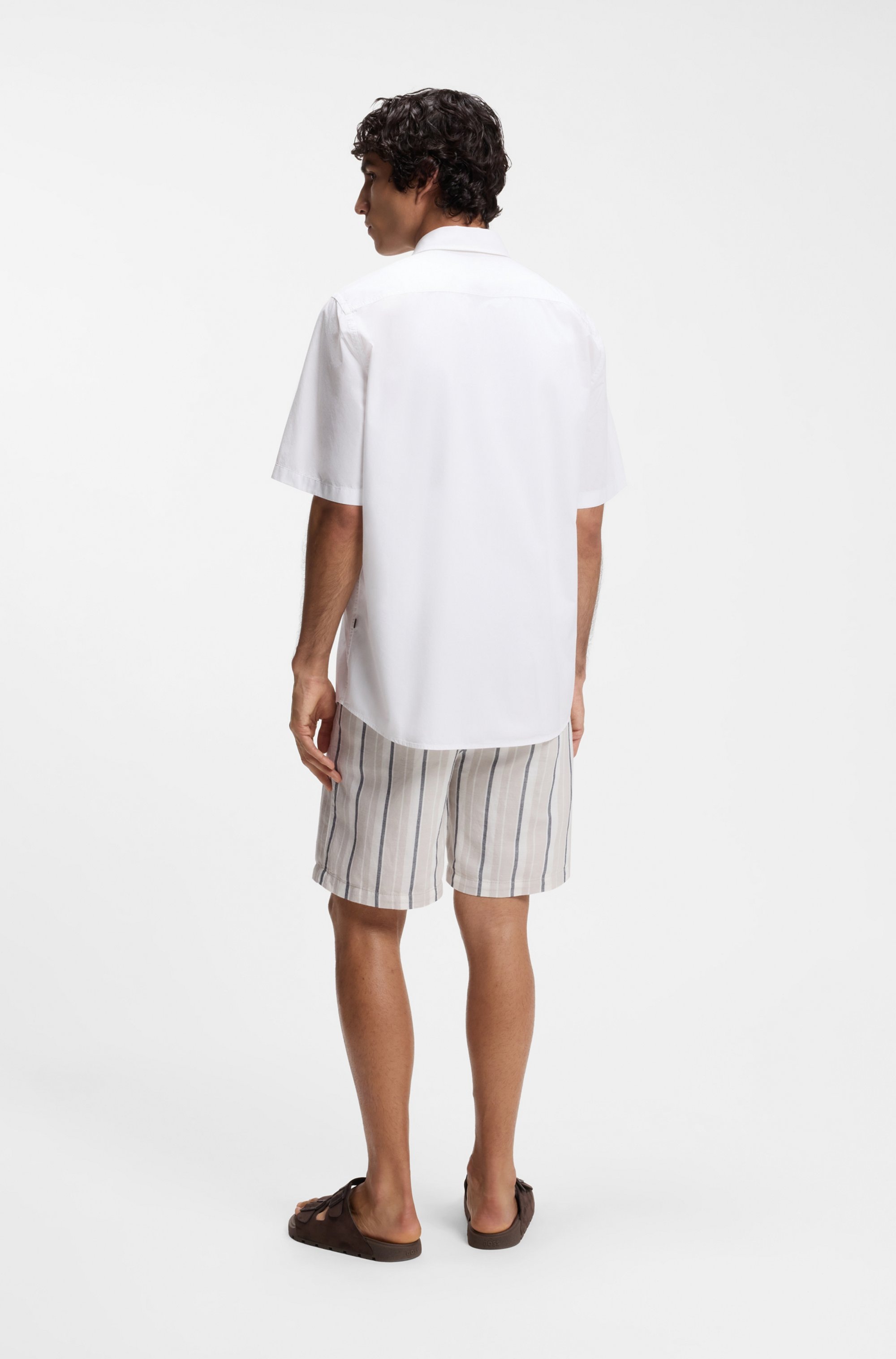 BOSS ORANGE Kurzarmhemd Regular Fit, Kentkragen, Kurzarm