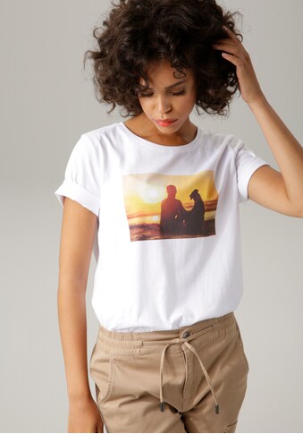 Aniston CASUAL Print-Shirt, Frontdruck mit romantischem Sonnenuntergang - NEUE KOLLEKTION kaufen