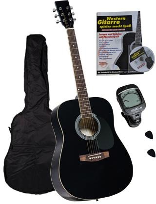 Clifton Westerngitarre »Dreadnought Gitarre« Komplettset; mit Stimmgerät in schwarz, Größe 0