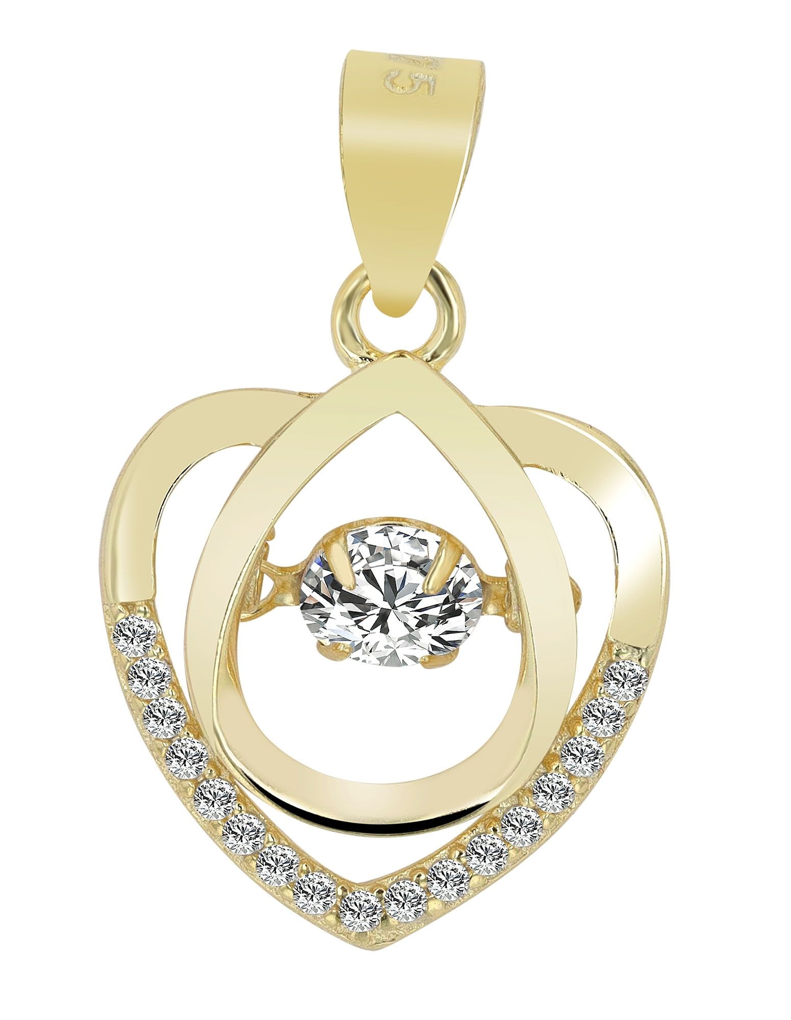 Adelia´s Herzanhänger »Damen Anhänger ¿ Herz Herzanhänger aus 925 Silber mit Zirkonia«
