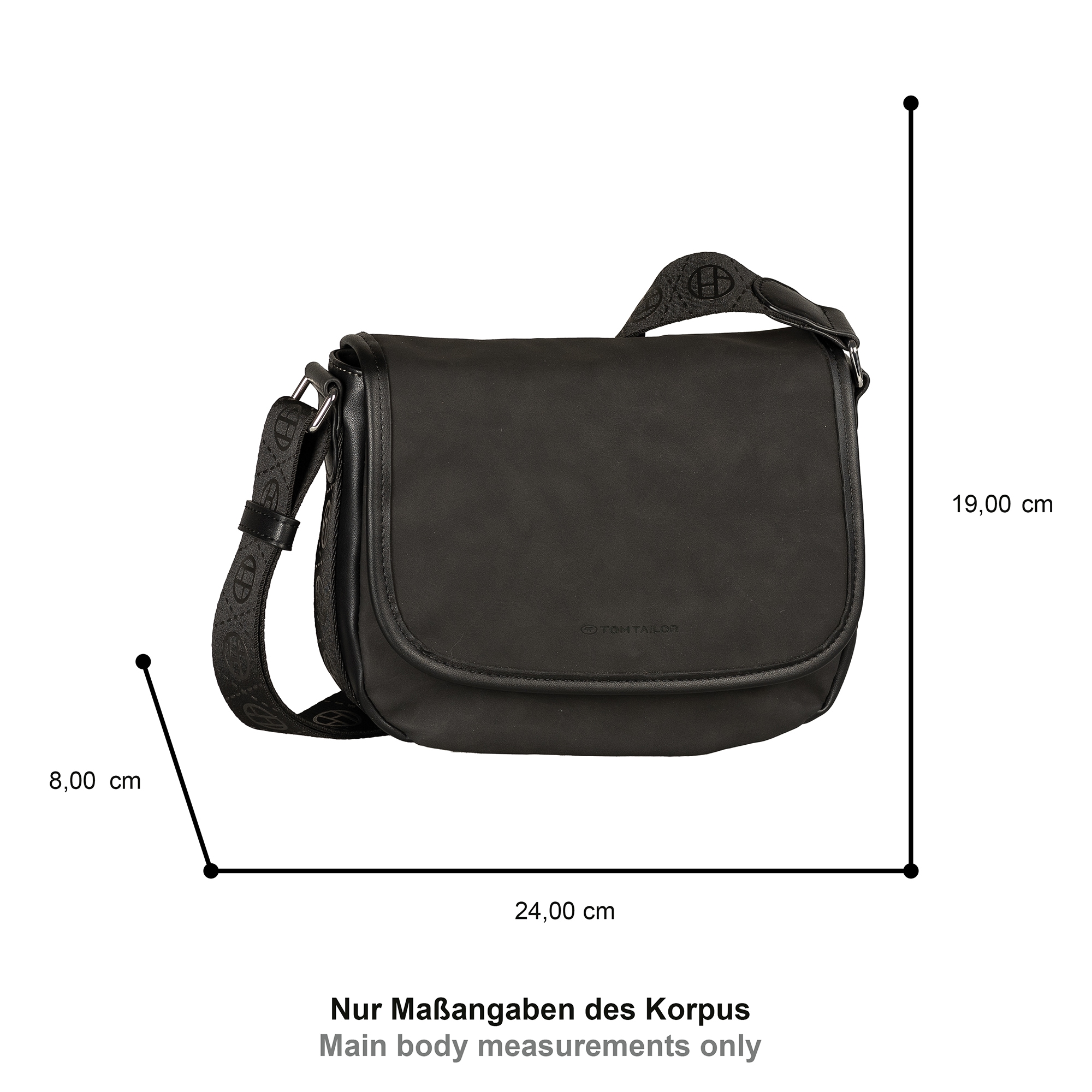 TOM TAILOR Umhängetasche »Yara« feines Nubukimtat mit Glattlederimitat sowie Gewebeband mit Logodruck