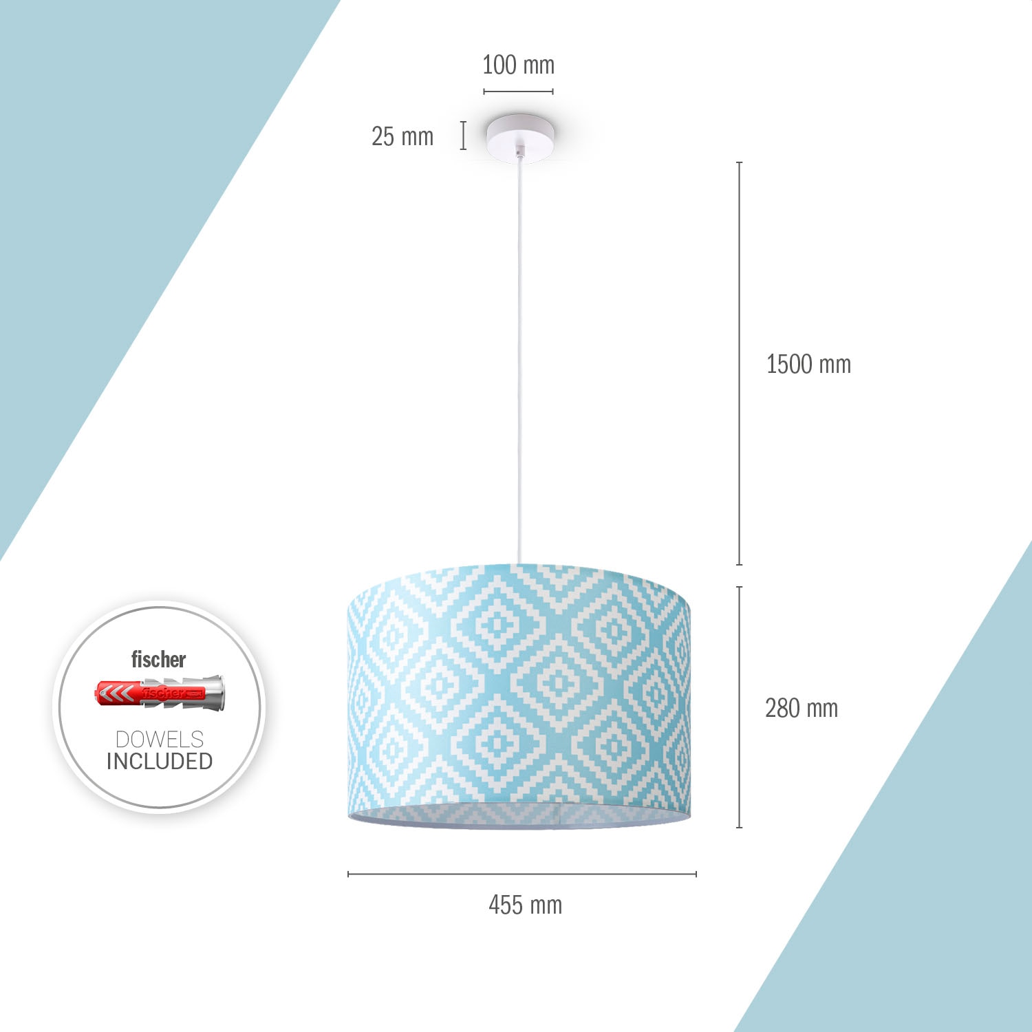 Paco Home Pendelleuchte »Hugo Stella« E27 Pendelleuchte Wohnzimmer Lampenschirm Stoff  Rund Retro Vintage Textil