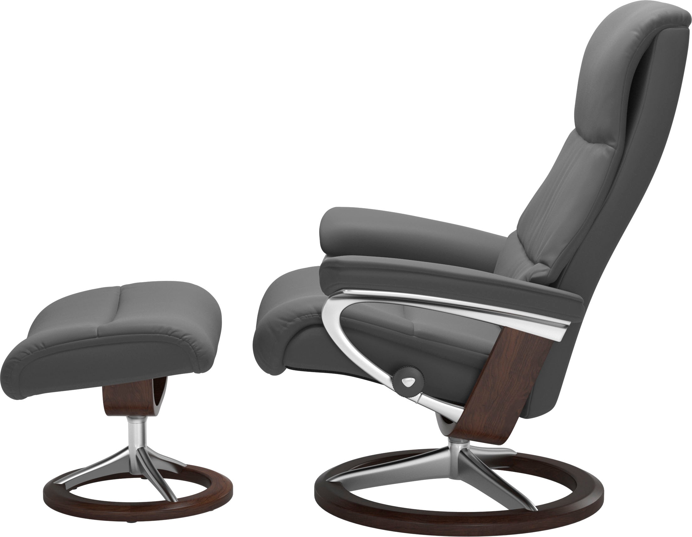Stressless® Relaxsessel »View« Set, Relaxsessel mit Hocker,  mit Signature Base, Größe M,Gestell Braun