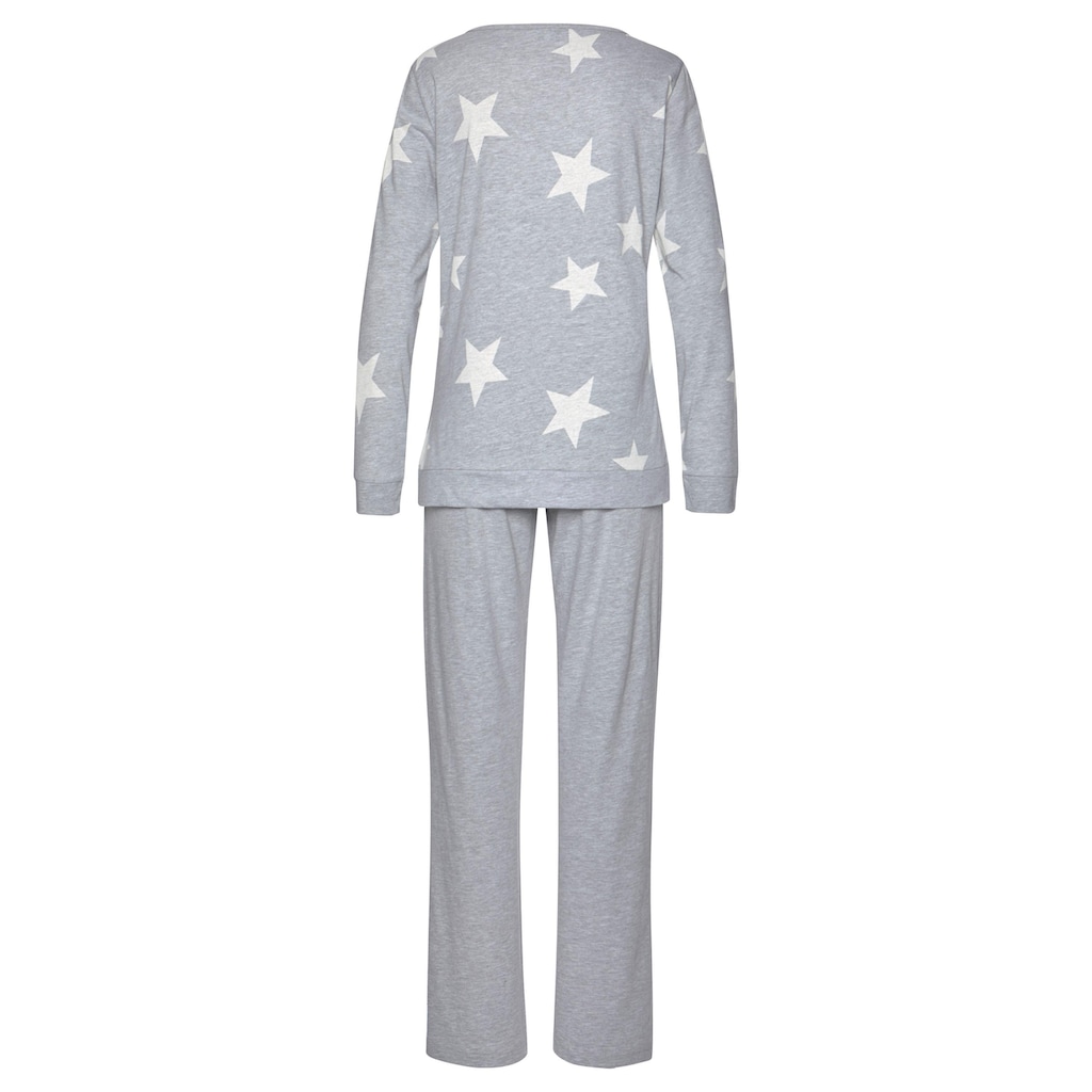Arizona Pyjama, (2 Stück), in melierter Optik mit Sternen