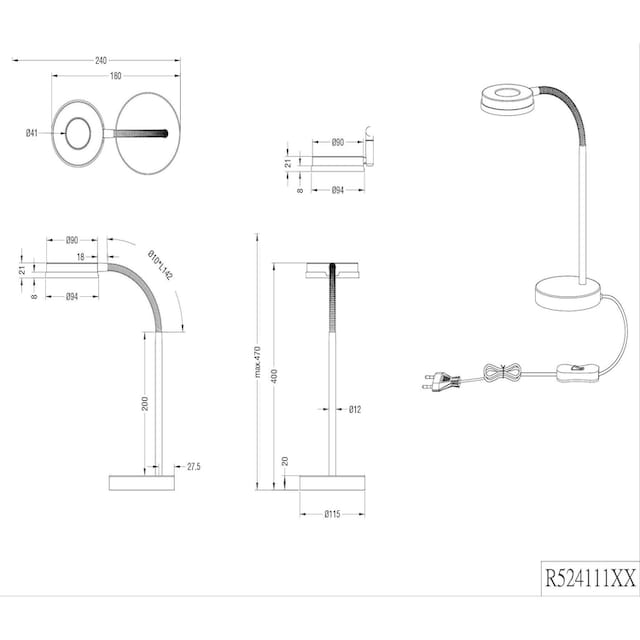 TRIO Leuchten LED Tischleuchte »Rennes«, 1 flammig-flammig,  Schreibtischlampe, Tischlampe, verstellbarer Flexarm, chrom, warmweiß  online bei OTTO