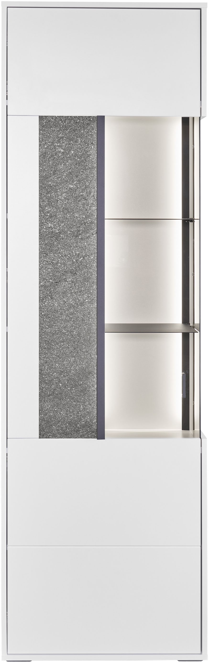 set one by Musterring Vitrine »Deltona«, mit Sandsteinelement, inkl. Beleuchtung, zwei Farben, B64 x H204 cm