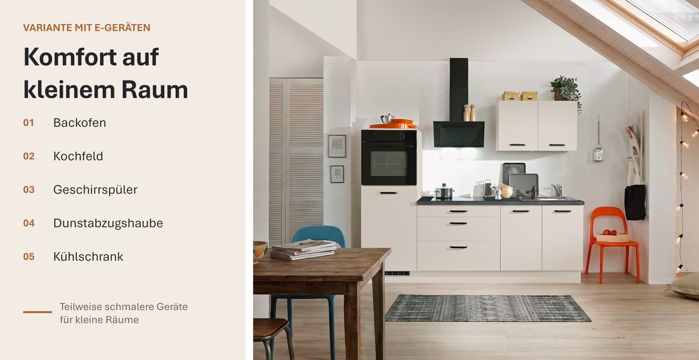 wiho Küchen Küchenzeile »Compact: Kleines Format, große Ausstattung, optional mit E-Geräten« Variante mit Kühlschrank, Breite 240 cm