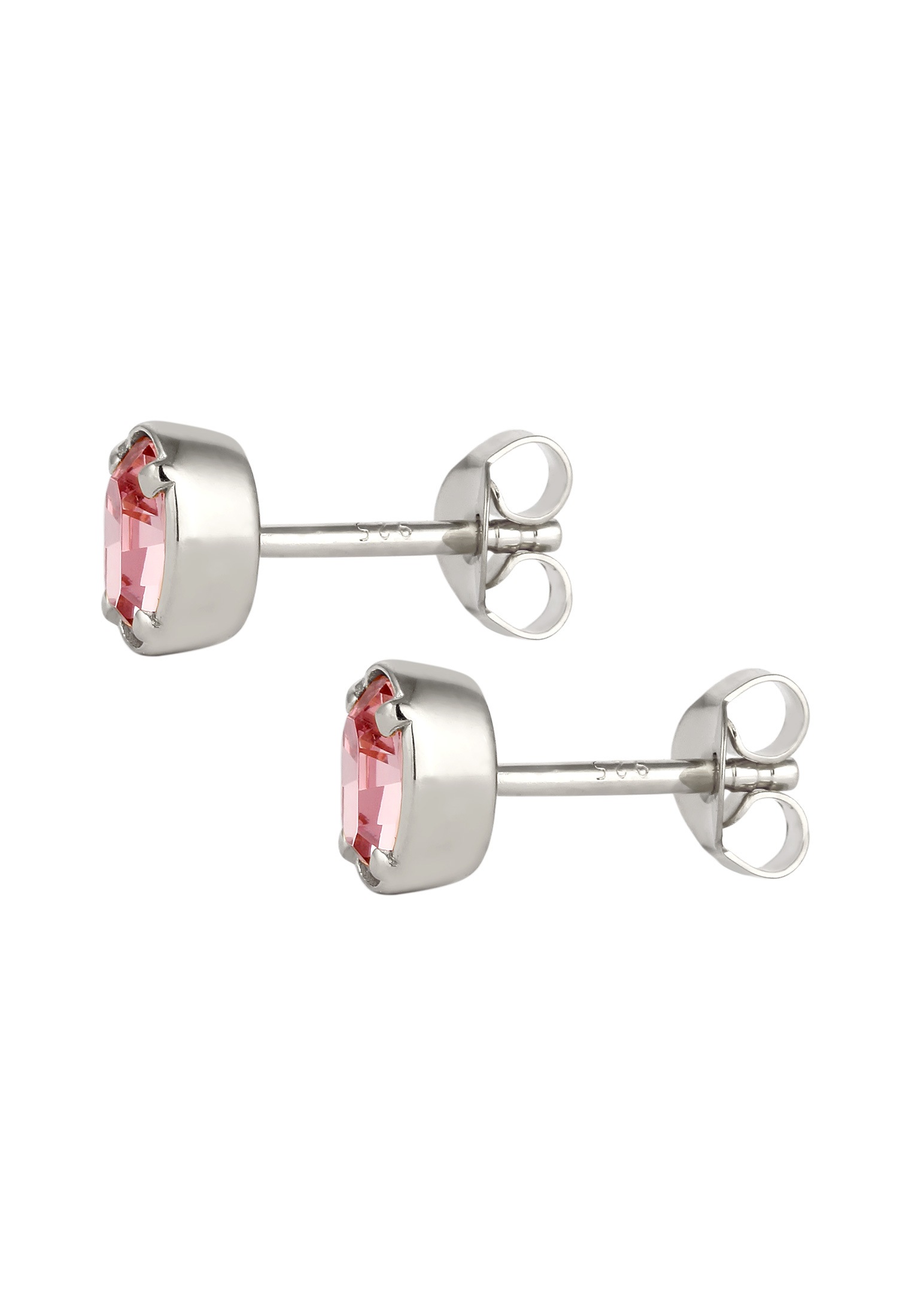 Elli Paar Ohrstecker »Ohrringe Ohrstecker Oval Rosa 925 Sterling Silber, mit Kristallen von Swarovski®«