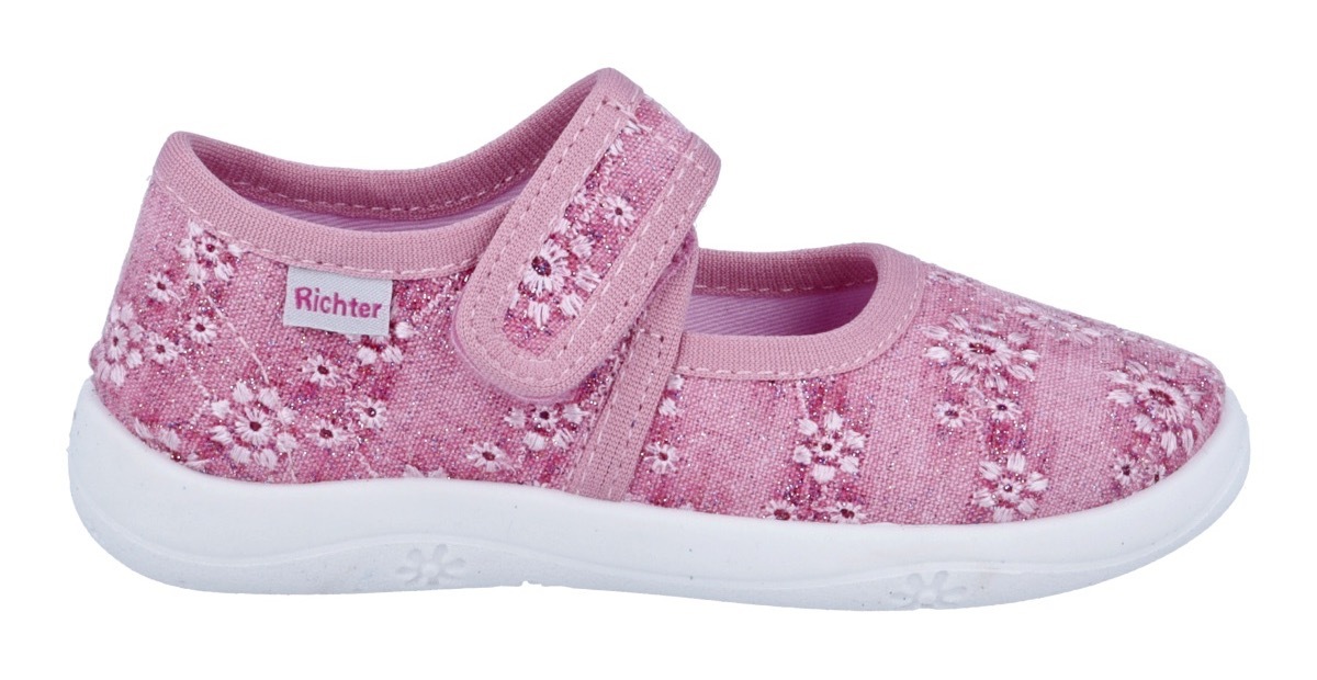 Richter Hausschuh »Mia«  Klettschuh, Kindergartenschuh, mit Label, Größenschablone zum Download