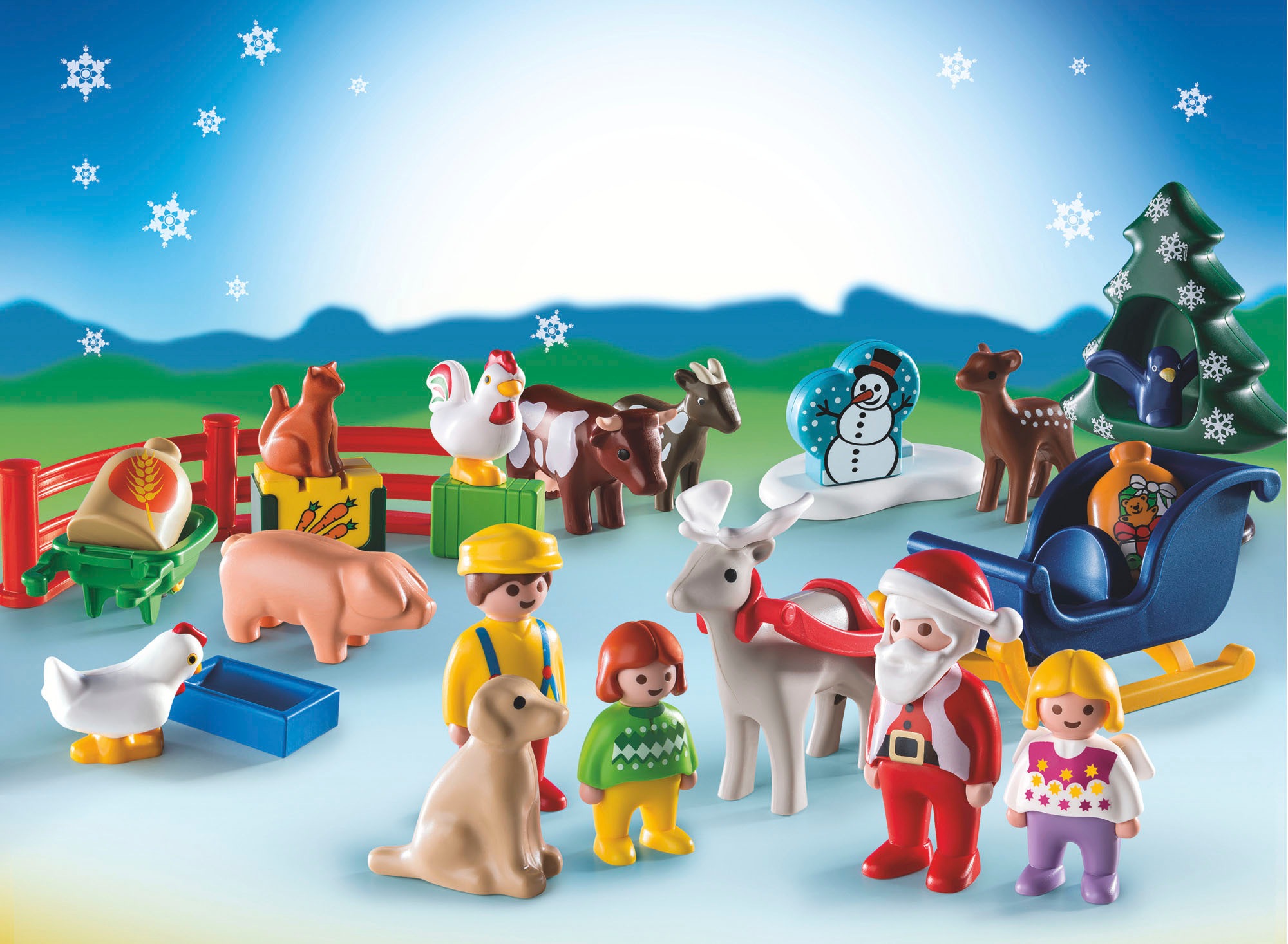 Playmobil® Spielzeug-Adventskalender »Spielbausteine, Weihnacht Bauernhof (71135), 1.2.3.«, ab 12 Monaten