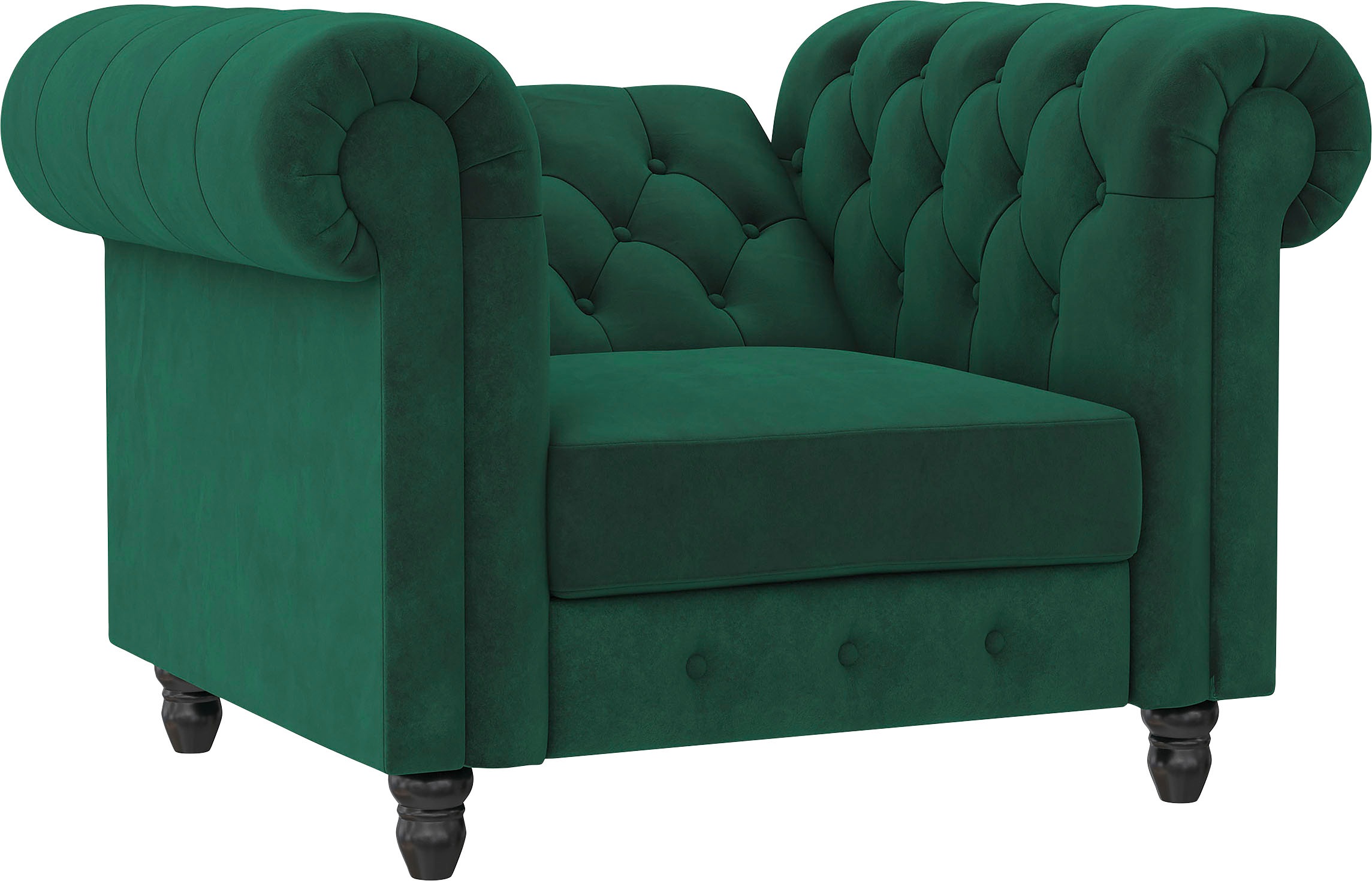 Dorel Home Chesterfield-Sessel »Felix«, mit Rückenlehne 3-fach verstellbar, Beine Massivholz, Sitzhöhe 46 cm