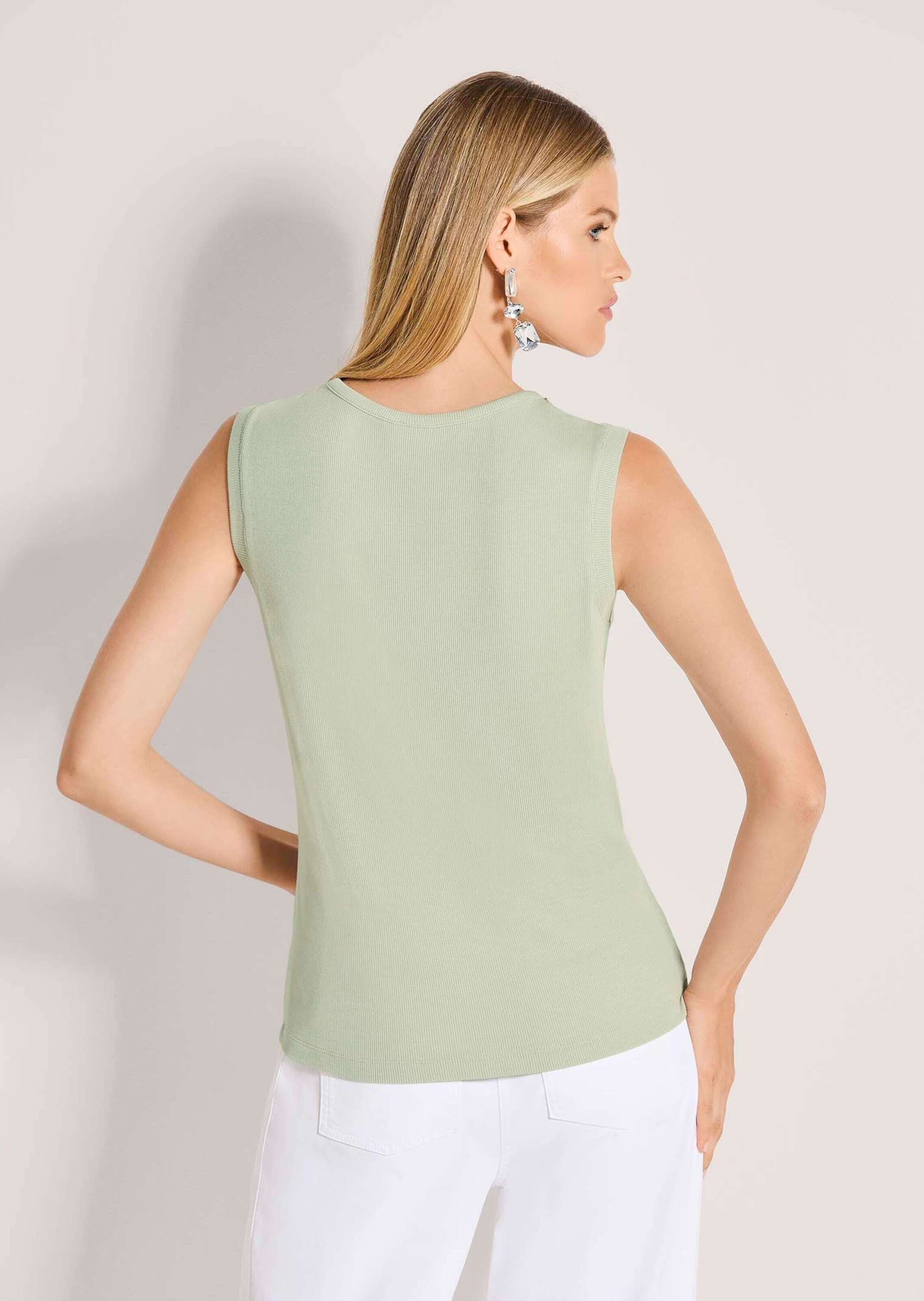MADELEINE Kurzarmshirt »Top Elegantes Kurzarm Sommeroberteil mit Strass« Strassband