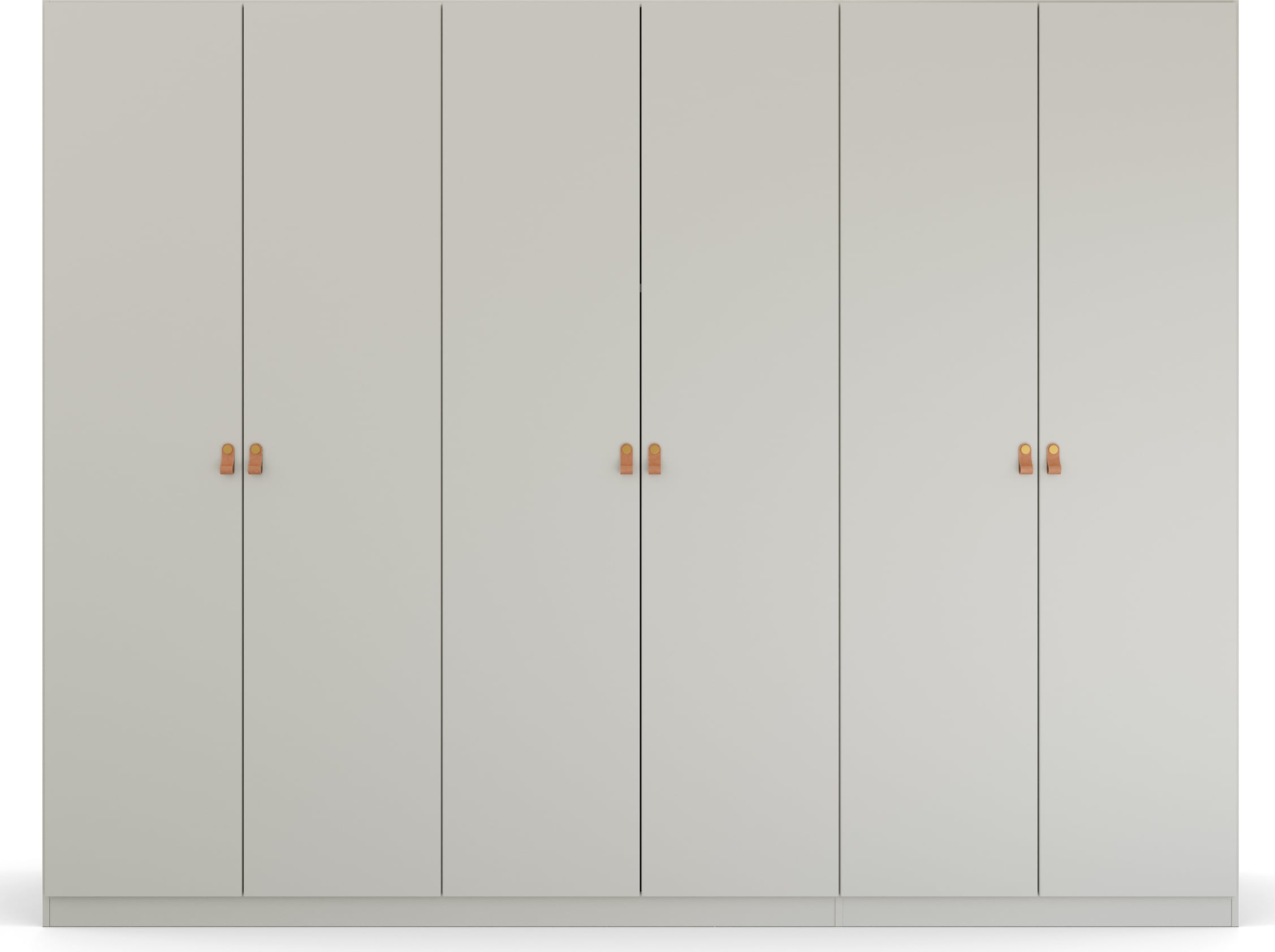 rauch Drehtürenschrank »Homey by Quadra Spin«, mit Grifflaschen aus weichem, cognacbraunem Leder