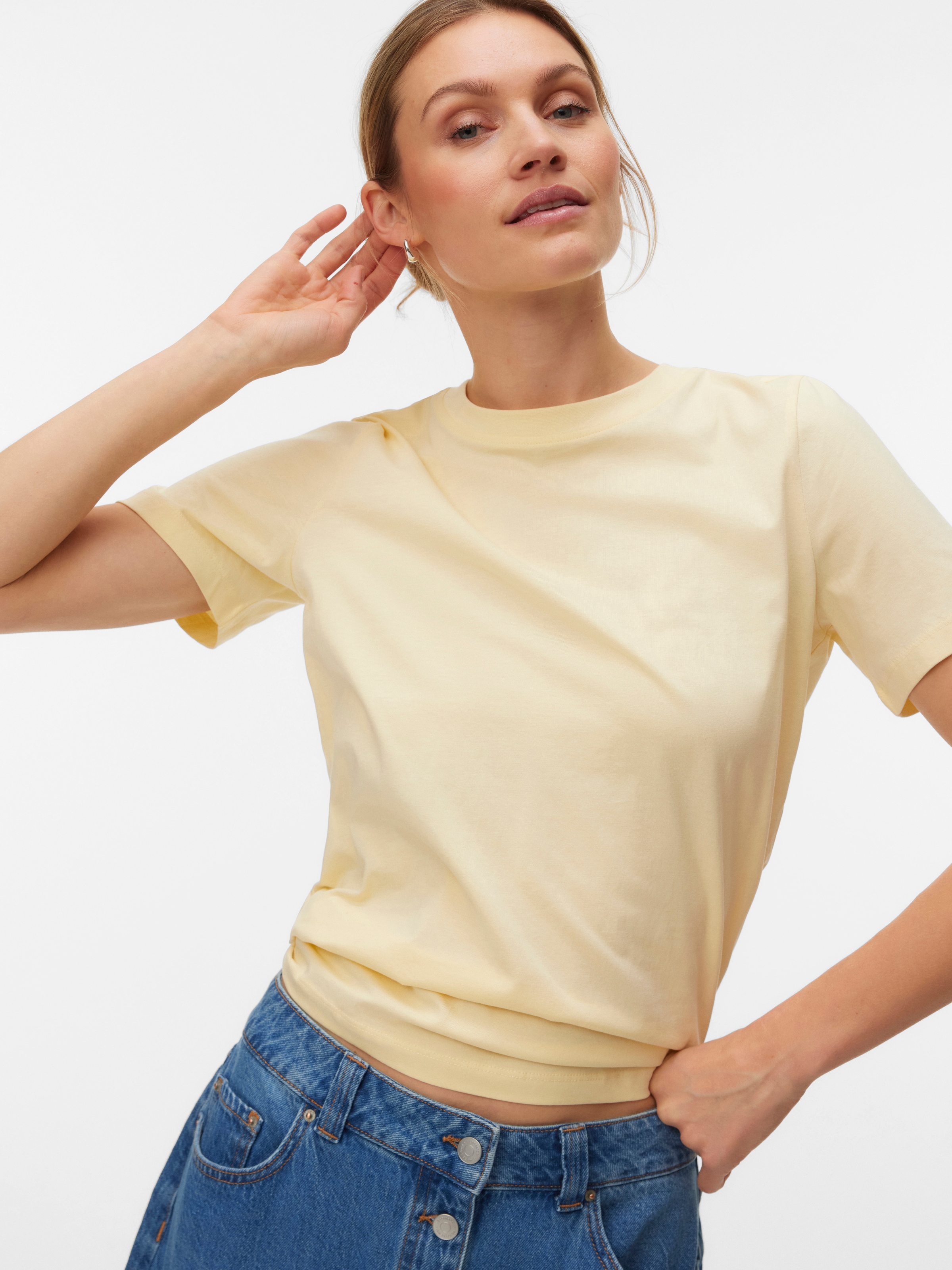 Vero Moda Kurzarmshirt »VMPAULINA SS T-SHIRT GA JRS NOOS« Baumwolle, regular fit