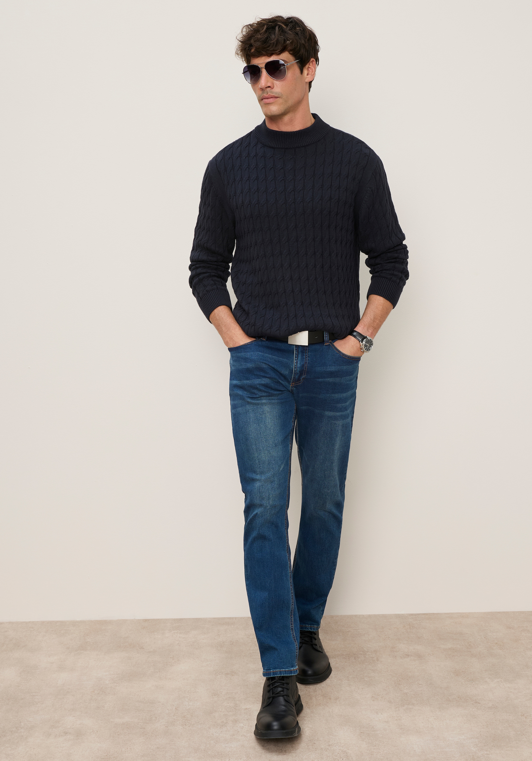 Bruno Banani Stehkragenpullover aus Strick, Regular Fit, mit normaler Länge