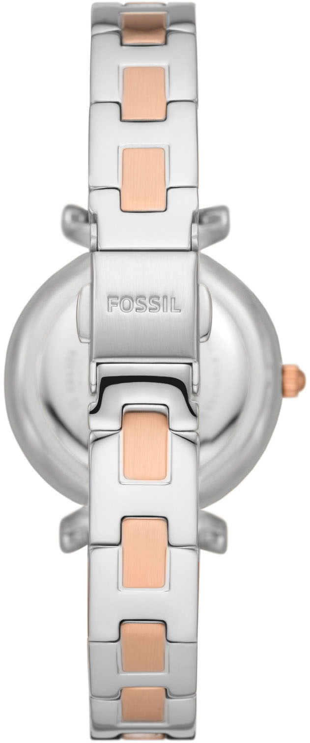 Fossil Quarzuhr »CARLIE MINI«, Armbanduhr, Damenuhr, Edelstahlarmband