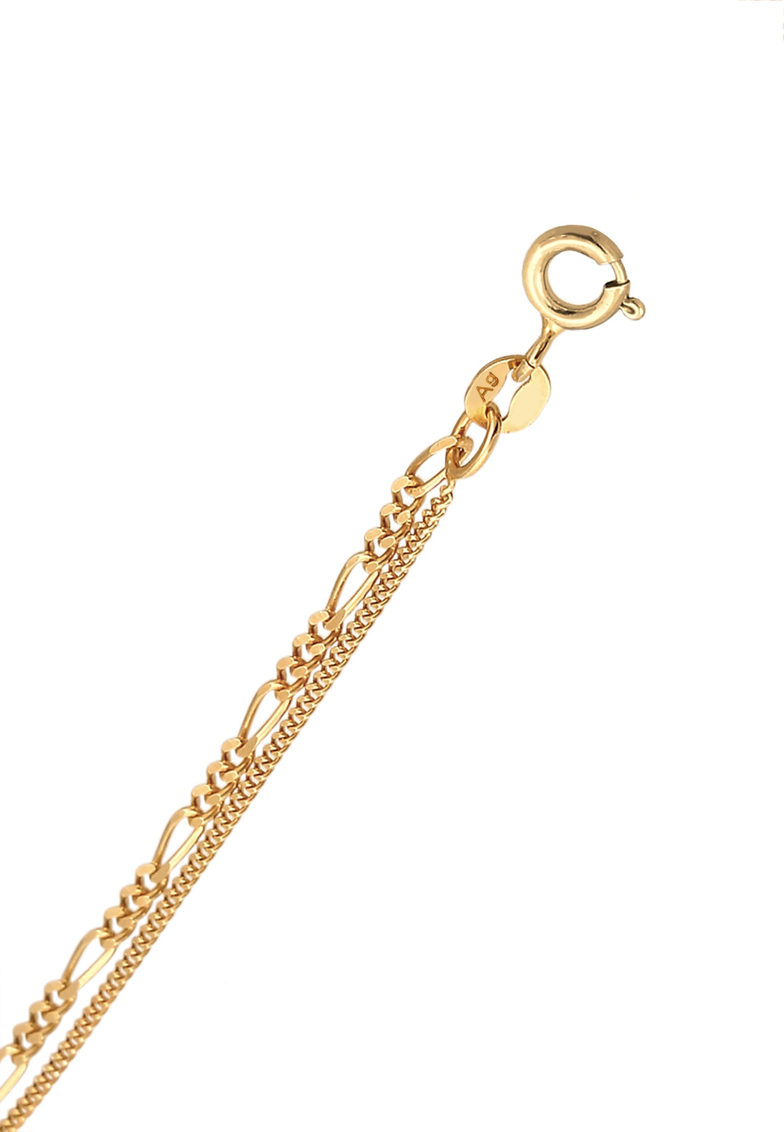 Elli Silberkette »Halskette Layer Herz Figaro 2-lagig 925 Silber«
