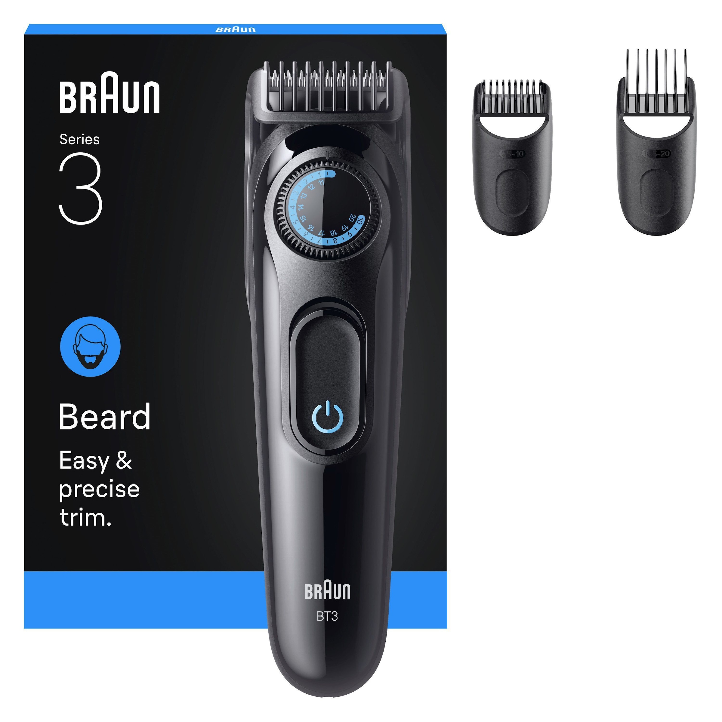 Braun Haarschneider »Barttrimmer Series 3 BT3520«, ultrascharfe Klinge, 50 Min Akkulaufzeit, 40 Längeneinstellungen