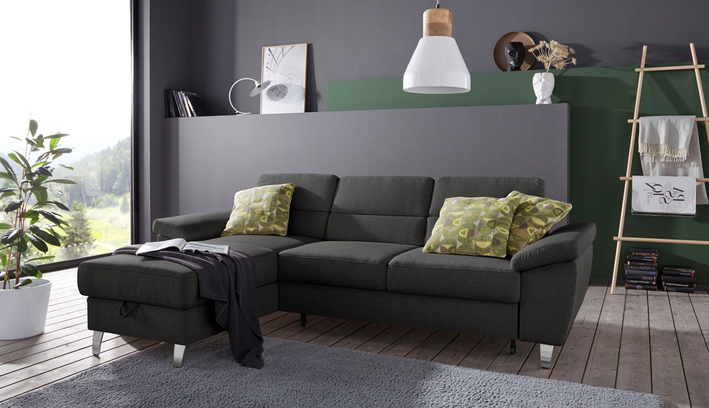sit&more Ecksofa »Sorano L-Form« wahlweise mit Schlaffunktion und Bettkasten