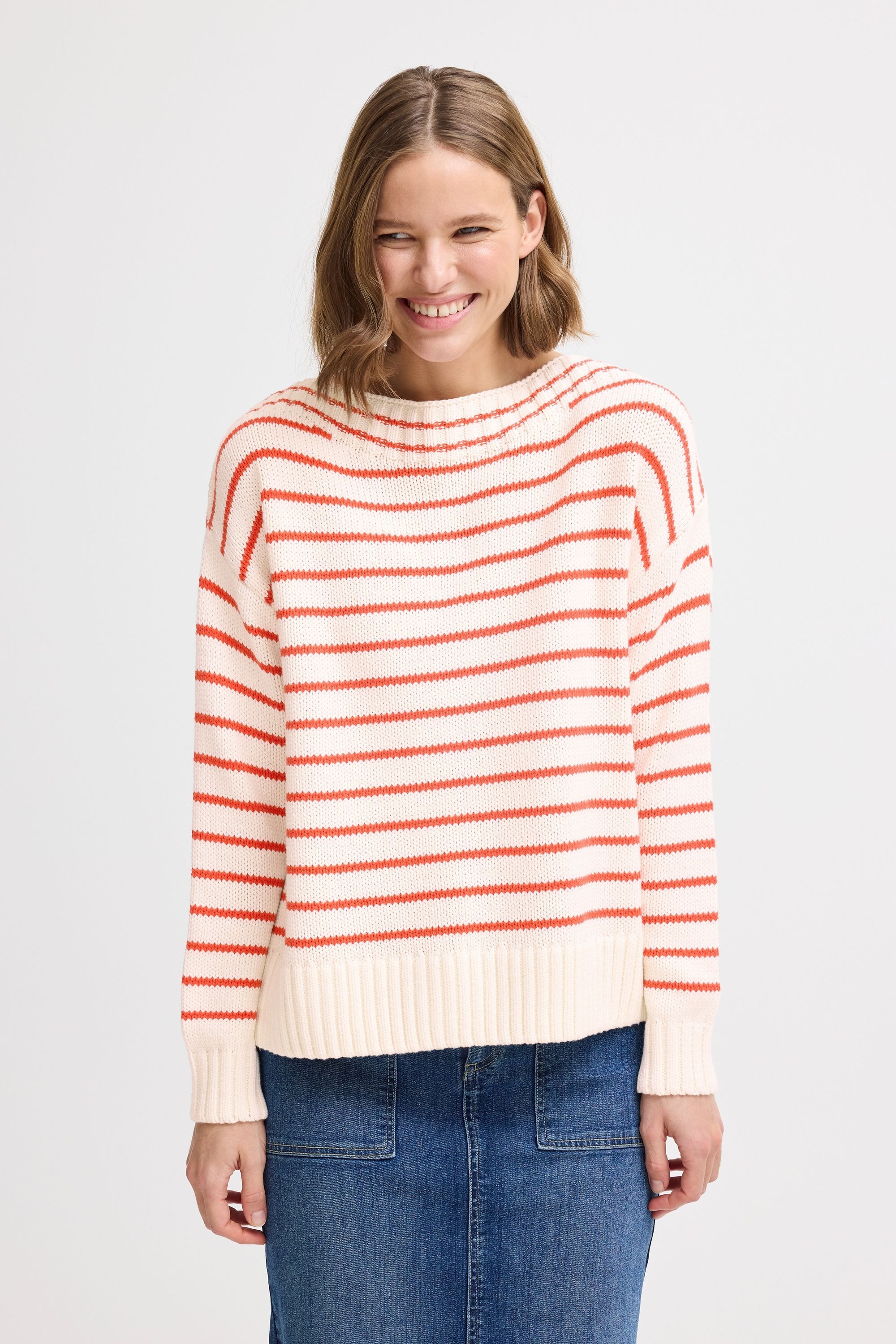 b.young Strickfleece-Pullover »Strickpullover BYNAGLA STRIPED JUMPER -«