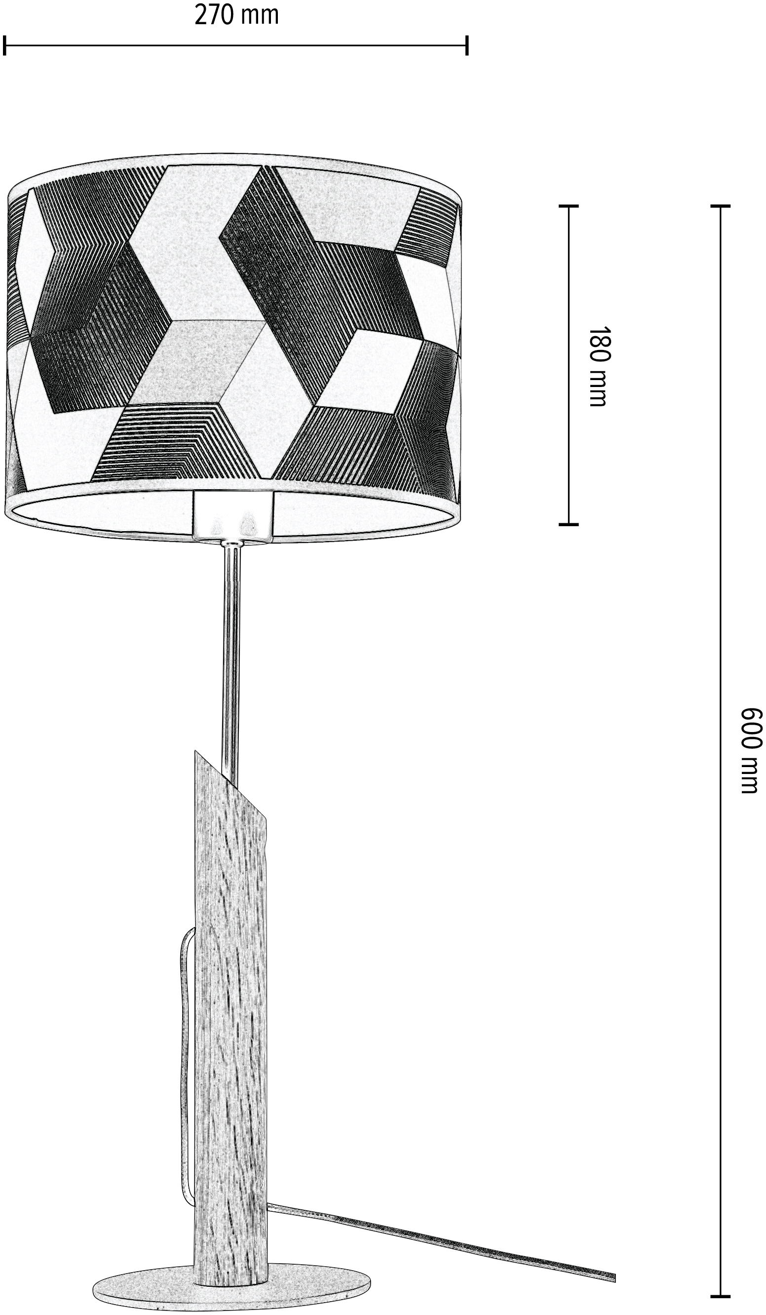 LIGHTING BRITOP FSC®-Zertifikat, laminierter bei Eichenholz Tischleuchte aus Schirm Aus »ESPACIO«, bestellen mit flammig-flammig, 1 OTTO online Tapete