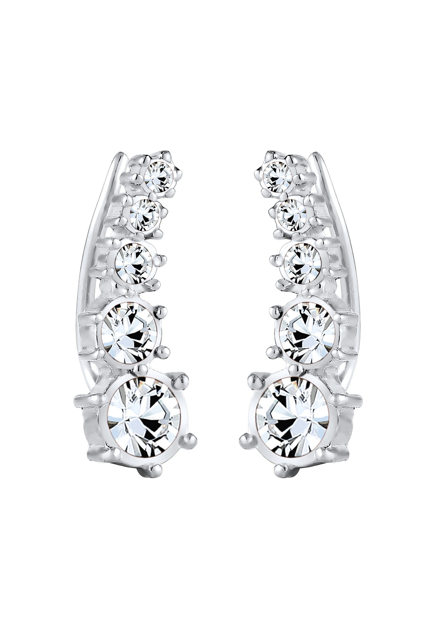 Elli Paar Ohrstecker »Ohrringe Earcuff Klassik Kristalle 925 Silber«