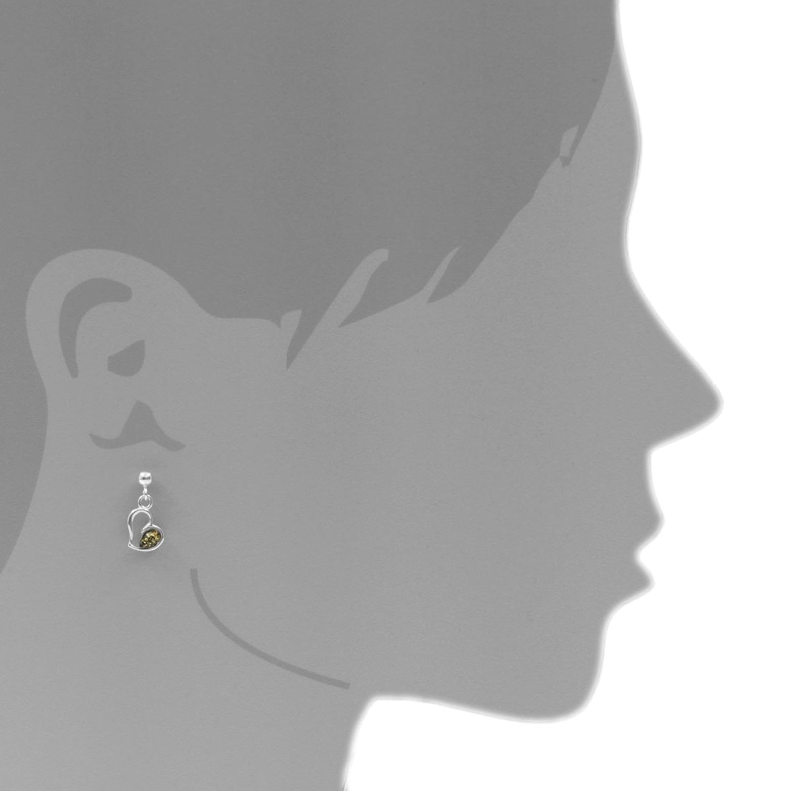 OSTSEE-SCHMUCK Paar Ohrhänger »- Herz - Silber 925/000 - Bernstein«