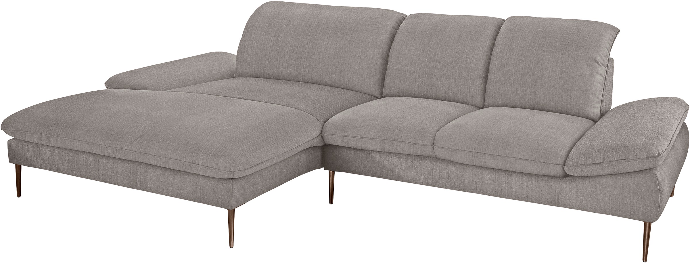 W.SCHILLIG Ecksofa »enjoy&MORE, Designsofa, bequem, zeitlos und elegant, L-Form«, Sitztiefenverstellung, Füße bronze pulverbeschichtet, Breite 310 cm