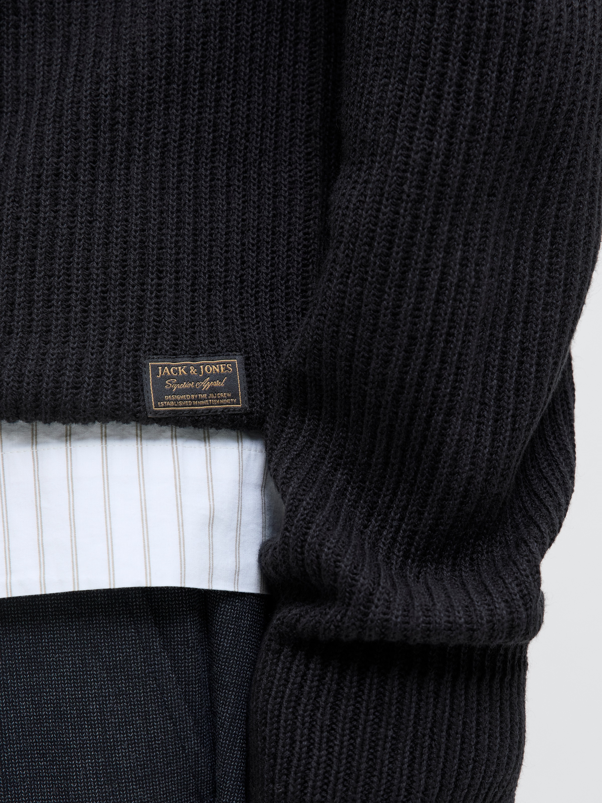 Jack & Jones Rundhalspullover »JJPANNEL KNIT CREW NECK AW25«