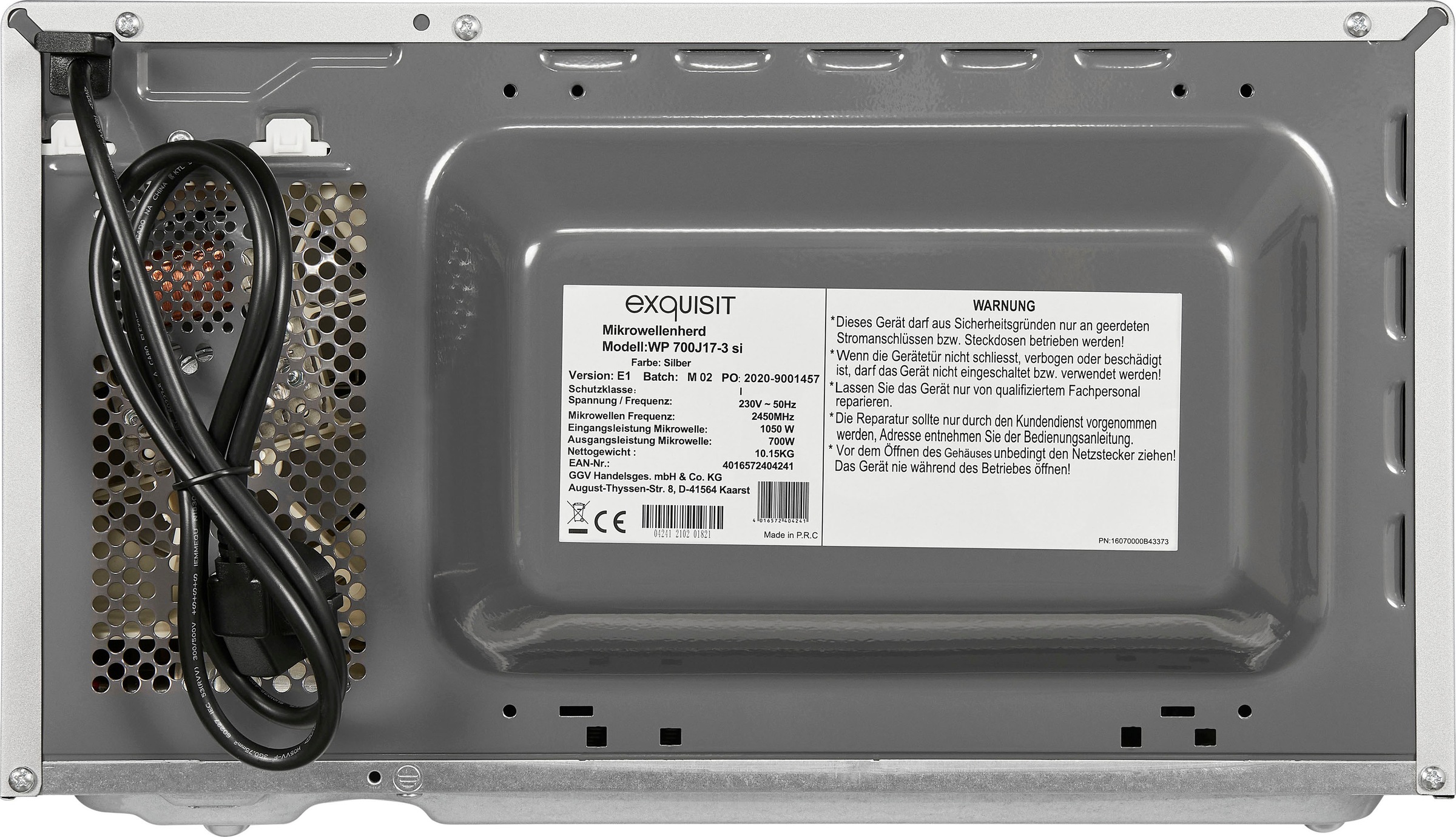 exquisit Mikrowelle »WP 700 J17-3 si« Mikrowelle 700 W