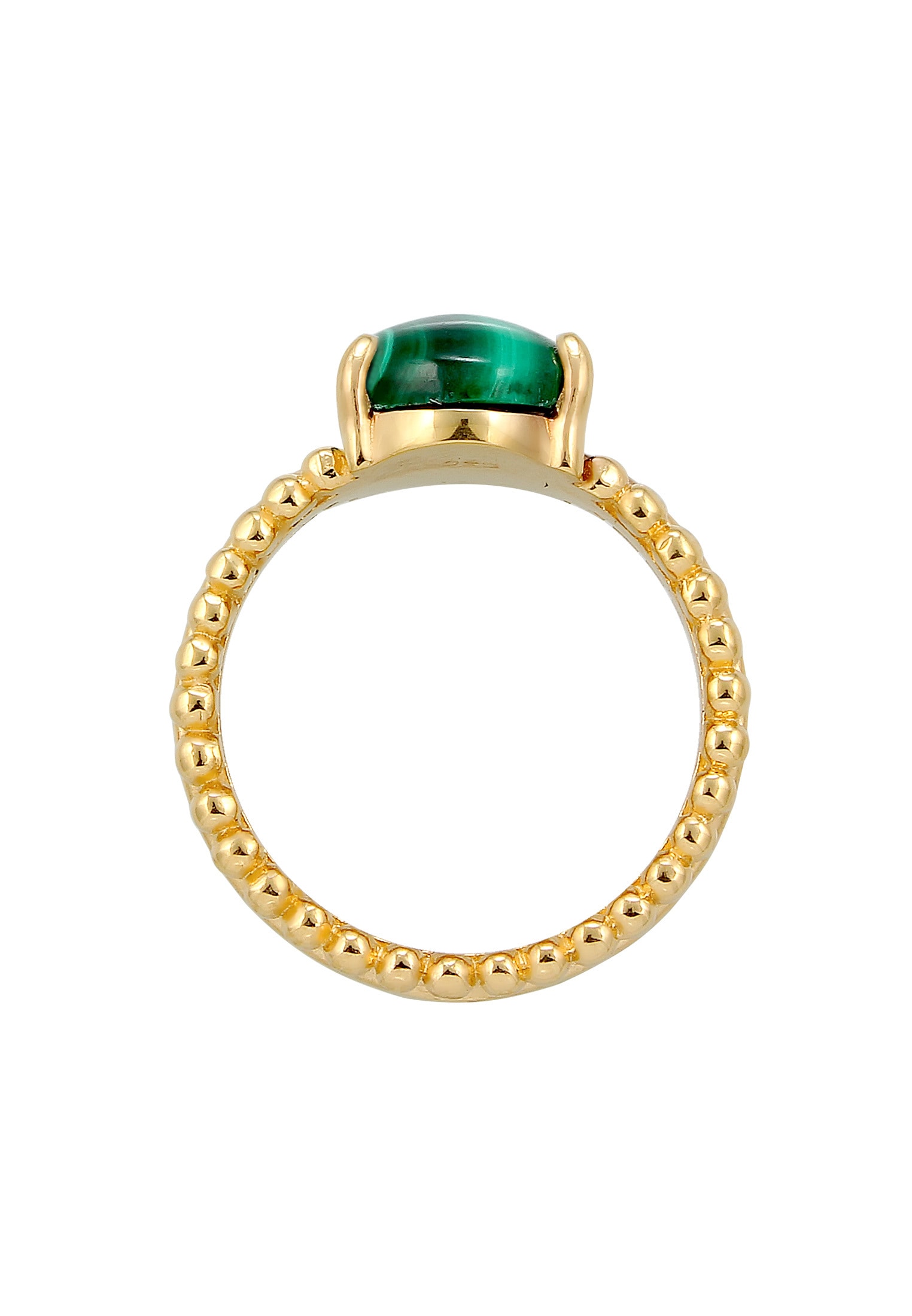 Elli Premium Silberring »Ring Malachit Grün 925 Sterling Silber vergoldet«