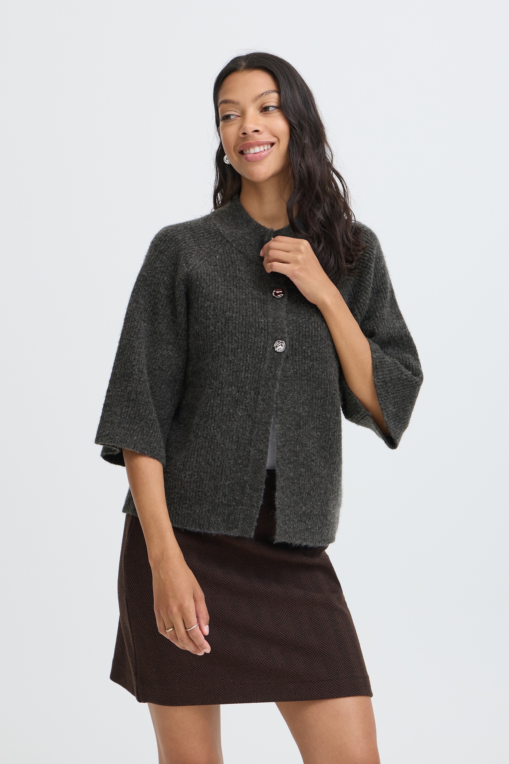 b.young Strickjacke »Damen Halblange Ärmel BYOTAJA«
