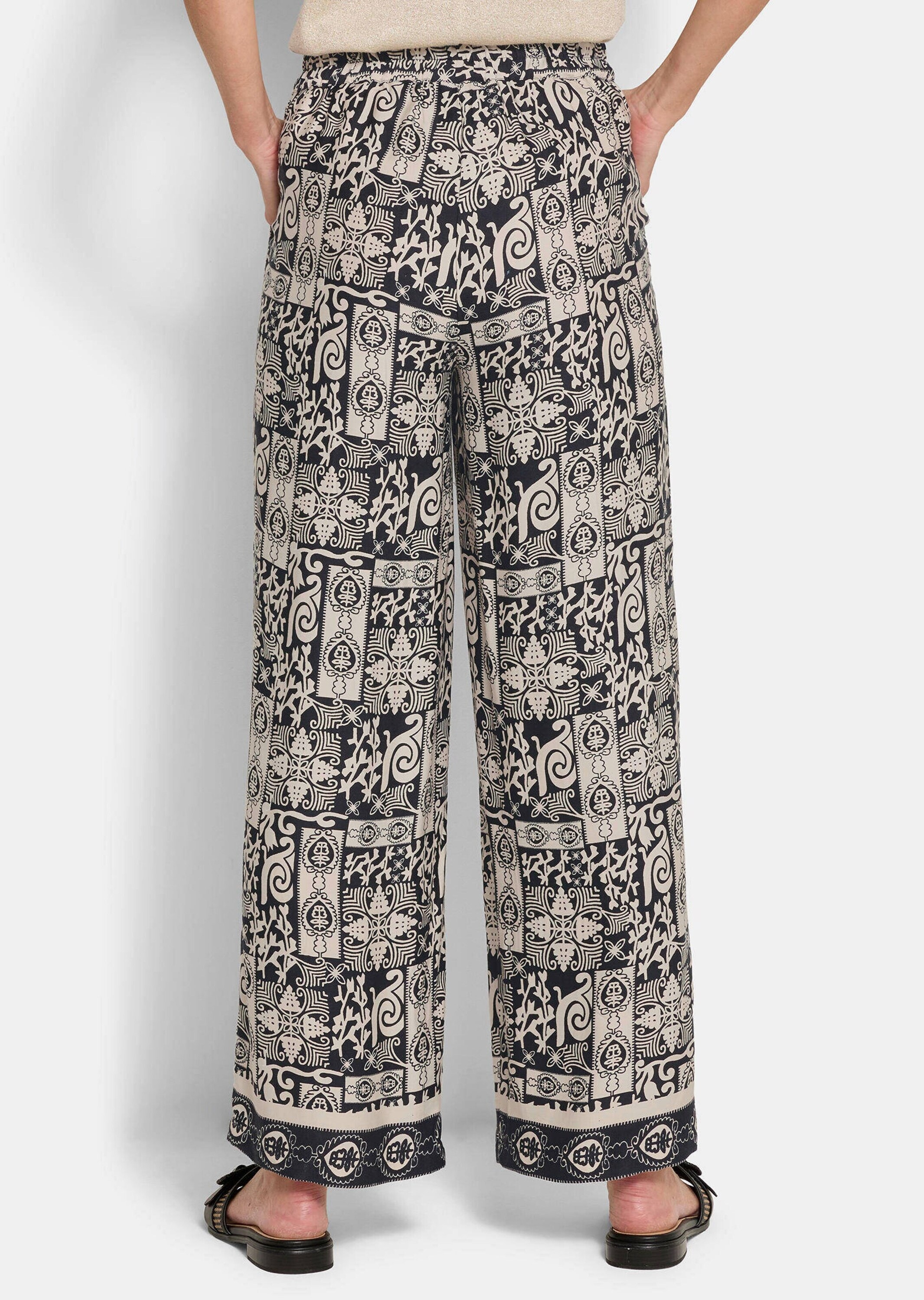 GOLDNER Stoffhose »Weite Hose VERA aus Viskose-Satin«