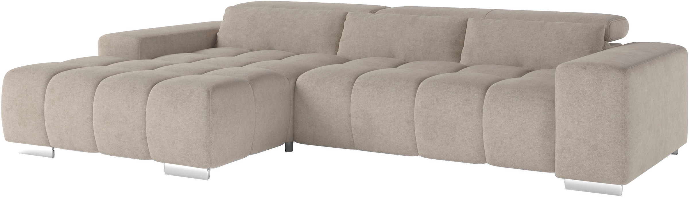 COTTA Ecksofa »Orion L-Form, B: 307 cm« 2x Kopfteilverstellung & 3 Nierenkissen