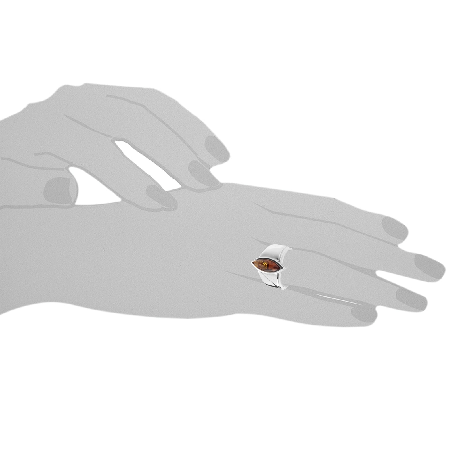 OSTSEE-SCHMUCK Fingerring »- Ranva - Silber 925/000 - Bernstein«
