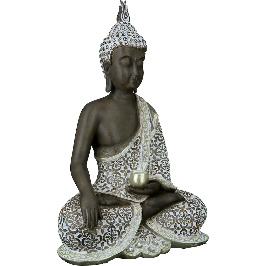 GILDE Buddhafigur »Buddha Mangala braun-weiß«