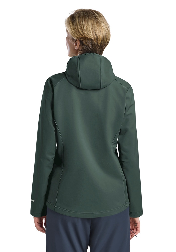 Jack Wolfskin Softshelljacke »BORNBERG HOODY W« mit Kapuze für vielseitige Outdoor-Aktivitäten, mit fester Kapuze, atmungsaktiv