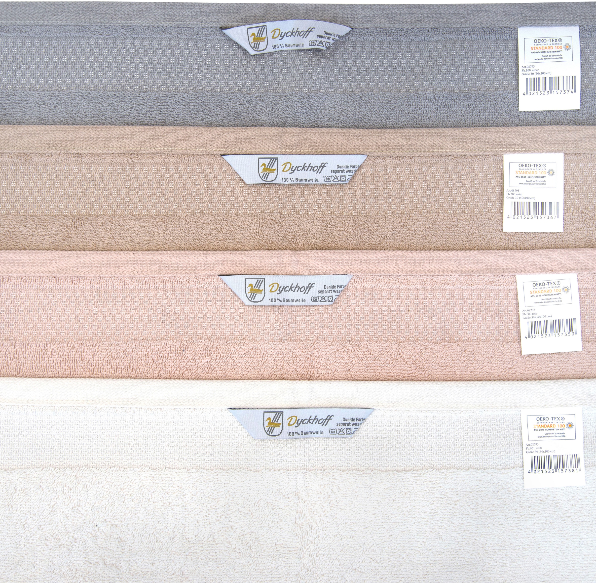 Dyckhoff Handtuch Set »Gloss«, Set, 6 tlg., Walkfrottier, 4 Handtücher (50x100cm), 2 Duschtücher (70x140cm)