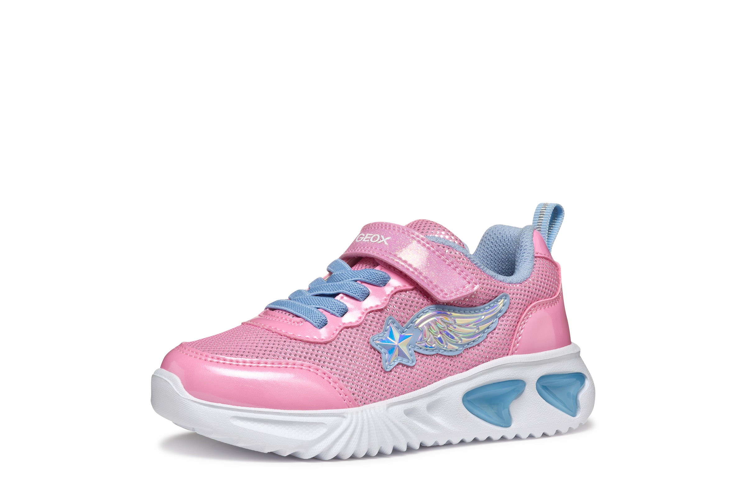 Geox Sneaker »J ASSISTER GIRL«  Halbschuh, Freizeitschuh mit Klettverschluss und Blinkfunktion