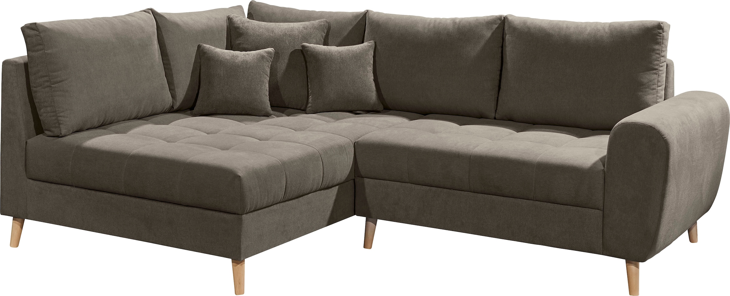 ED EXCITING DESIGN Ecksofa »Alice L-Form«, (Set), mit Hocker & 3 Zierkissen
