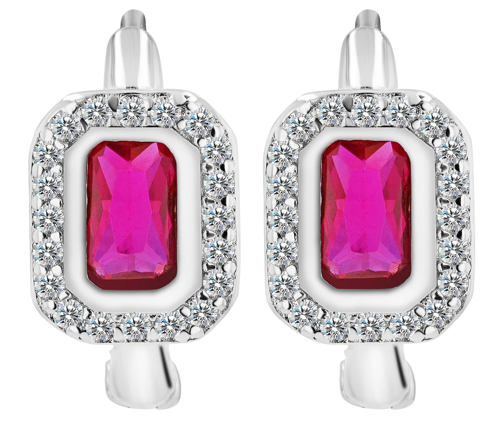 Adelia´s Paar Creolen »Damen Ohrringe ¿ Klappcreole aus 925 Silber mit Zirkonia«