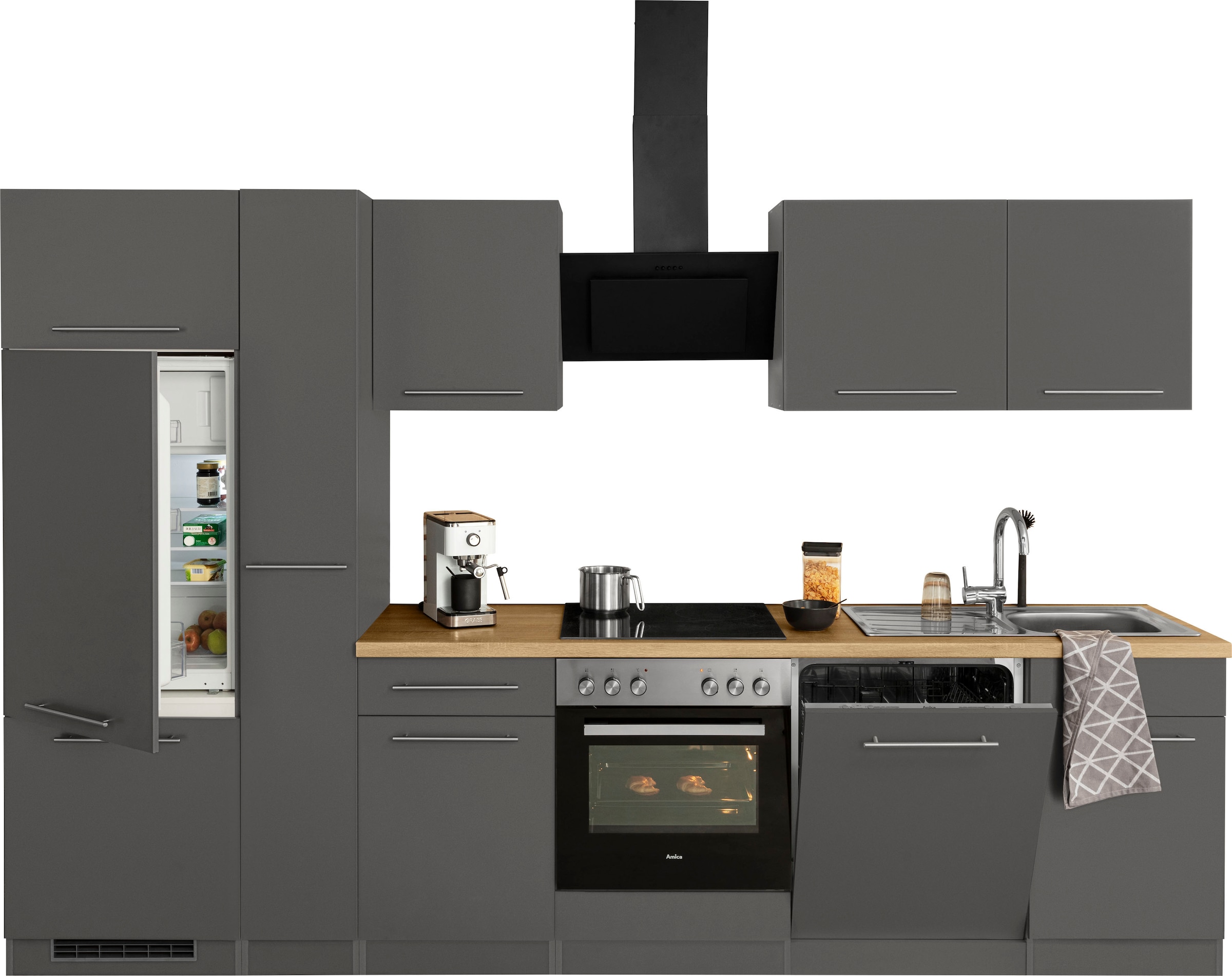 wiho Küchen Küchenzeile »Unna« mit E-Geräten, Breite 310 cm