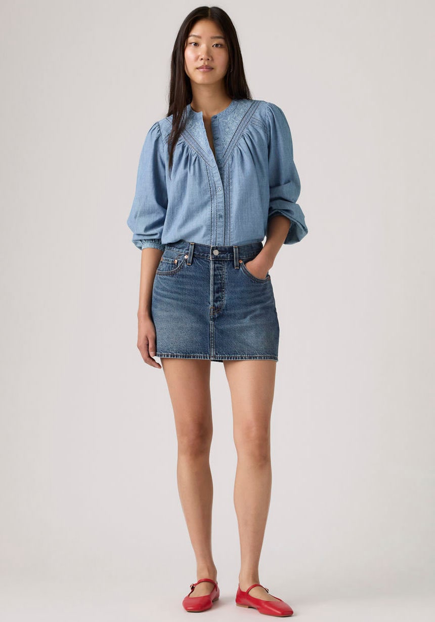 Levi's® Jeansrock »ICON SKIRT« mit Used-Effekten und ausgefransten Kanten