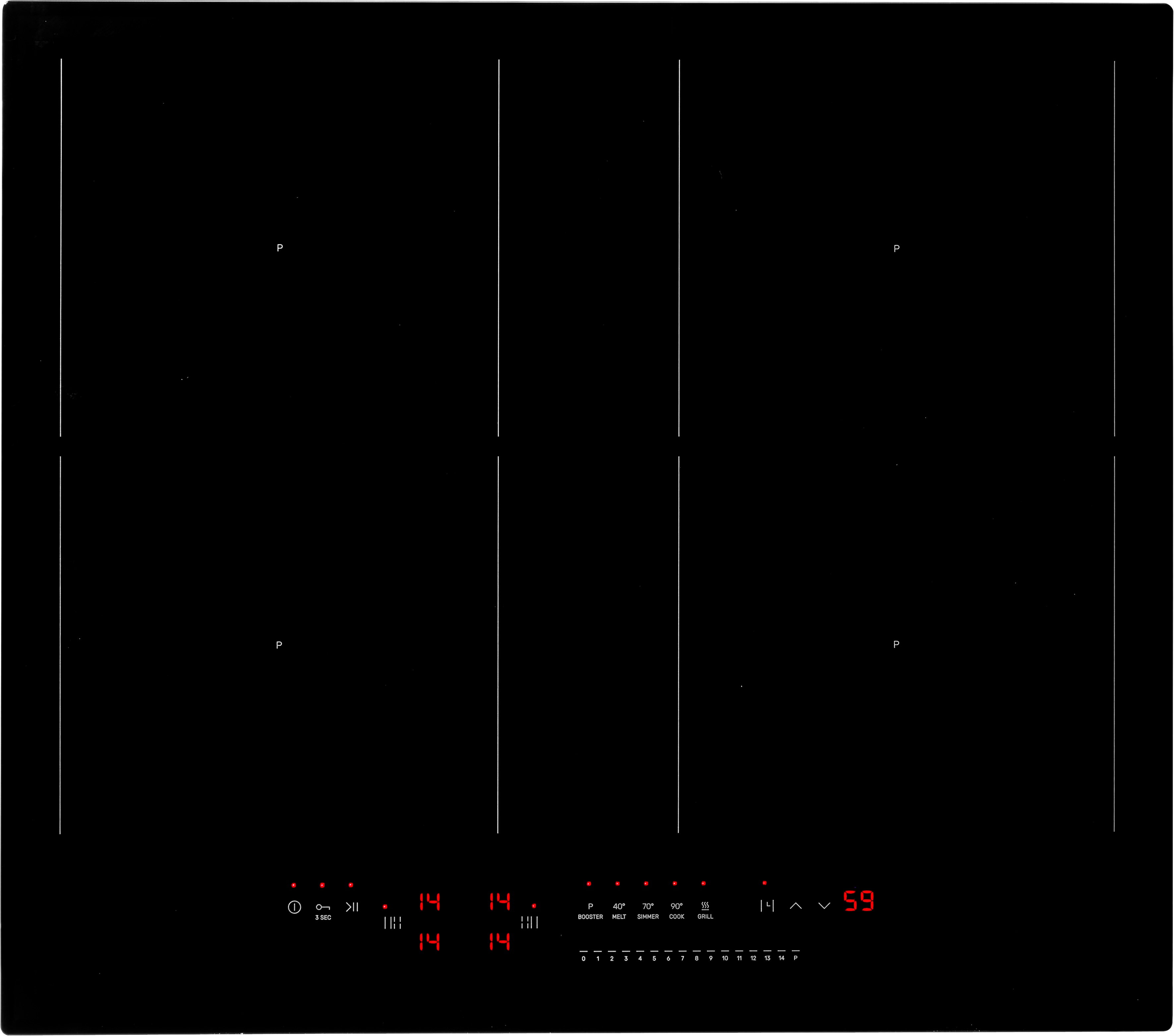 Amica Induktions-Kochfeld »KMI 776 660 C« 6 Stufen: 40°C, 70°C, 90°C zum Garen, 200°C zum schnellen Vorheizen in schwarz