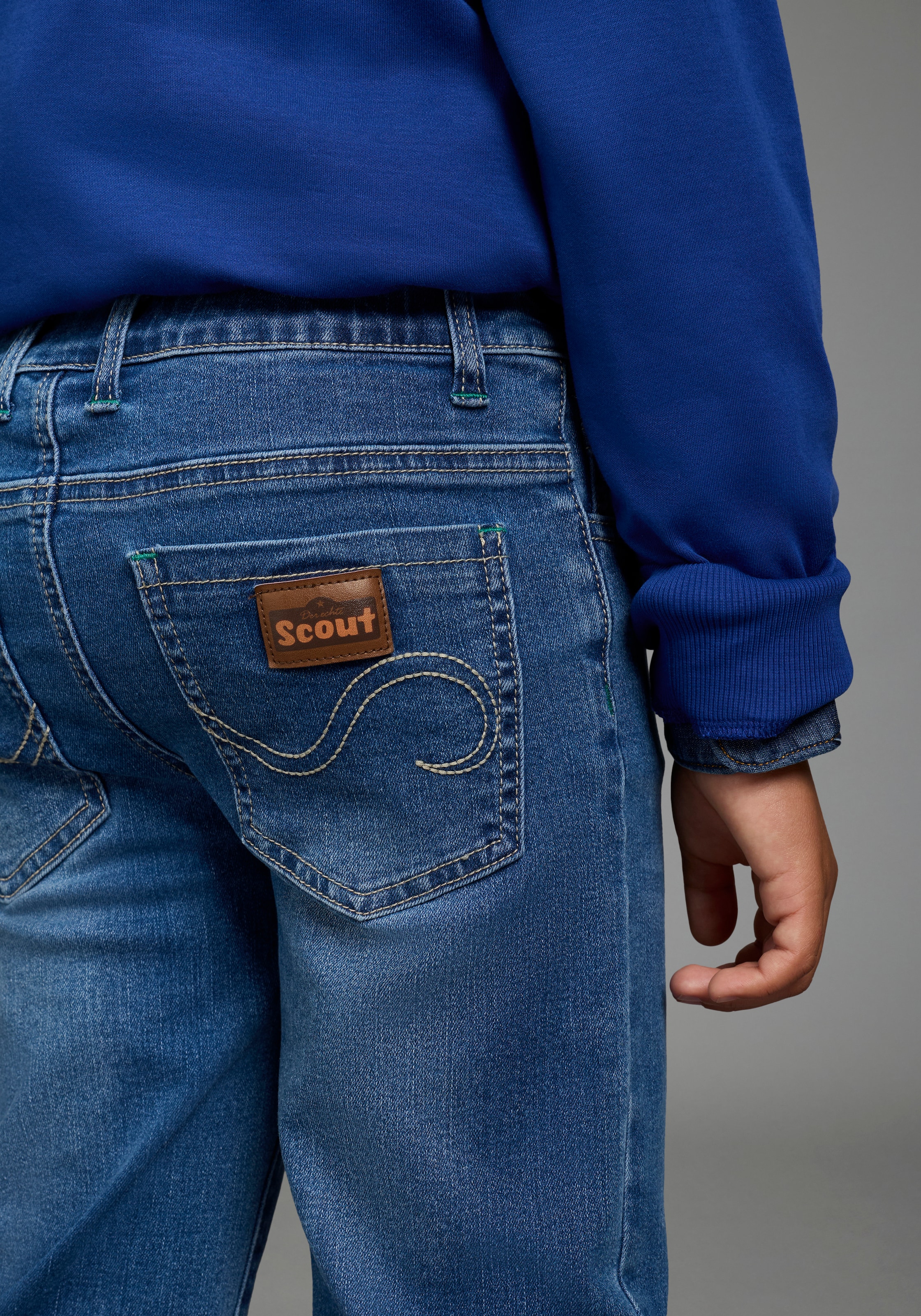 Scout Straight-Jeans »Gerade Schlupf-Stretchjeans - NEU von SCOUT« für Jungen, straight fit, mit mehreren Taschen inklusive Coinpocket