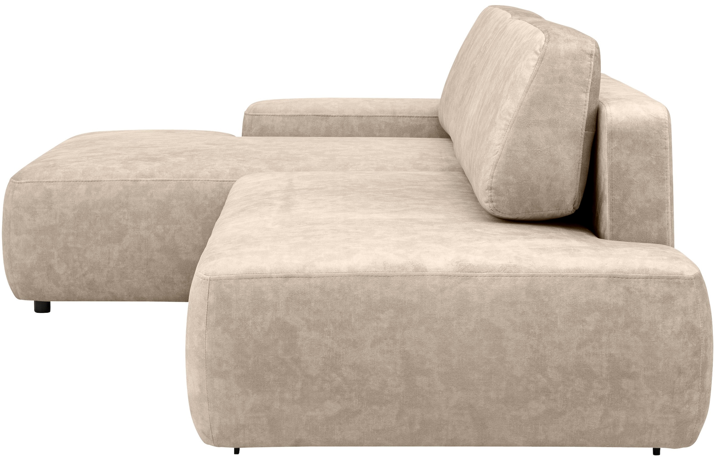 INOSIGN Ecksofa »TORGE, Schlafsofa Cord, Samtvelours u. Strukur fein, Couch in L-Form«, Schlaffunktion und Bettkasten, Liegefläche: 210x125 cm, neues Design