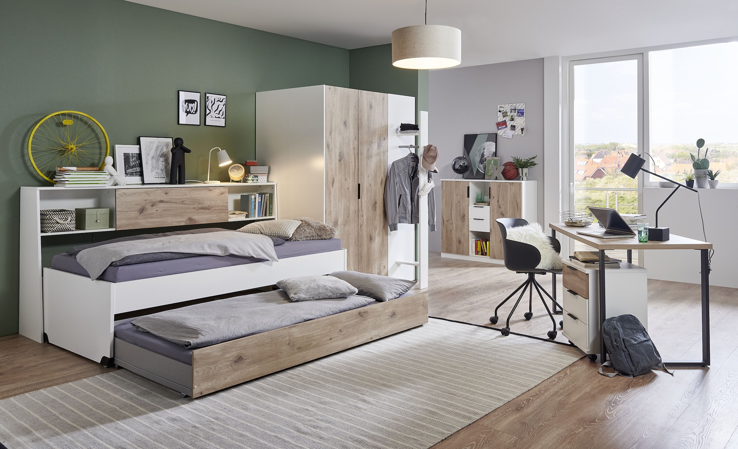 Wimex Kombikommode »Norderney Kommode Sideboard 2-türig 2 Schubladen«, B/T/H 122/40/105cm, mit Metallgriffe und Metallschienen